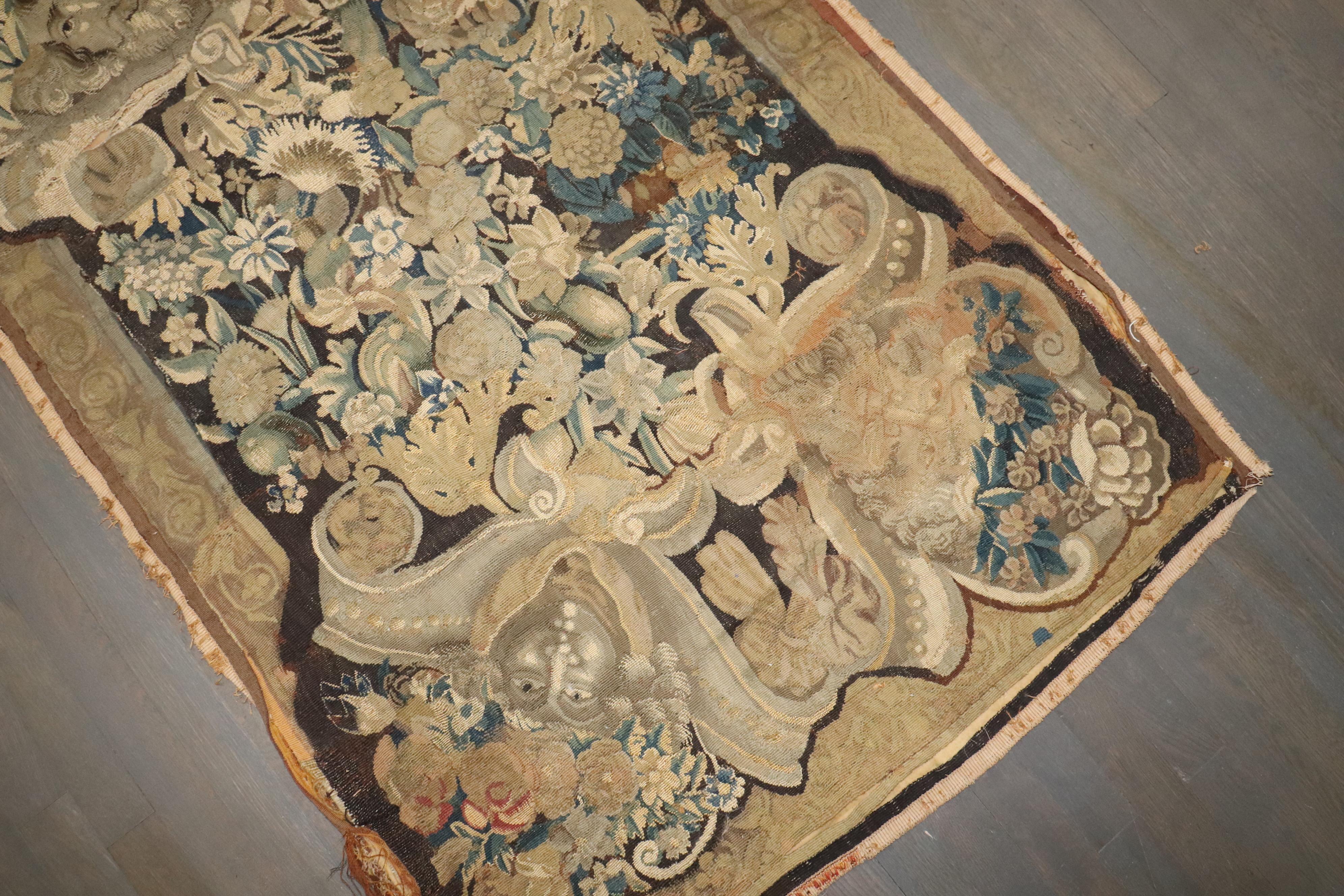 Asian Zabihi Collection Distressed 18th Century French Tapestry