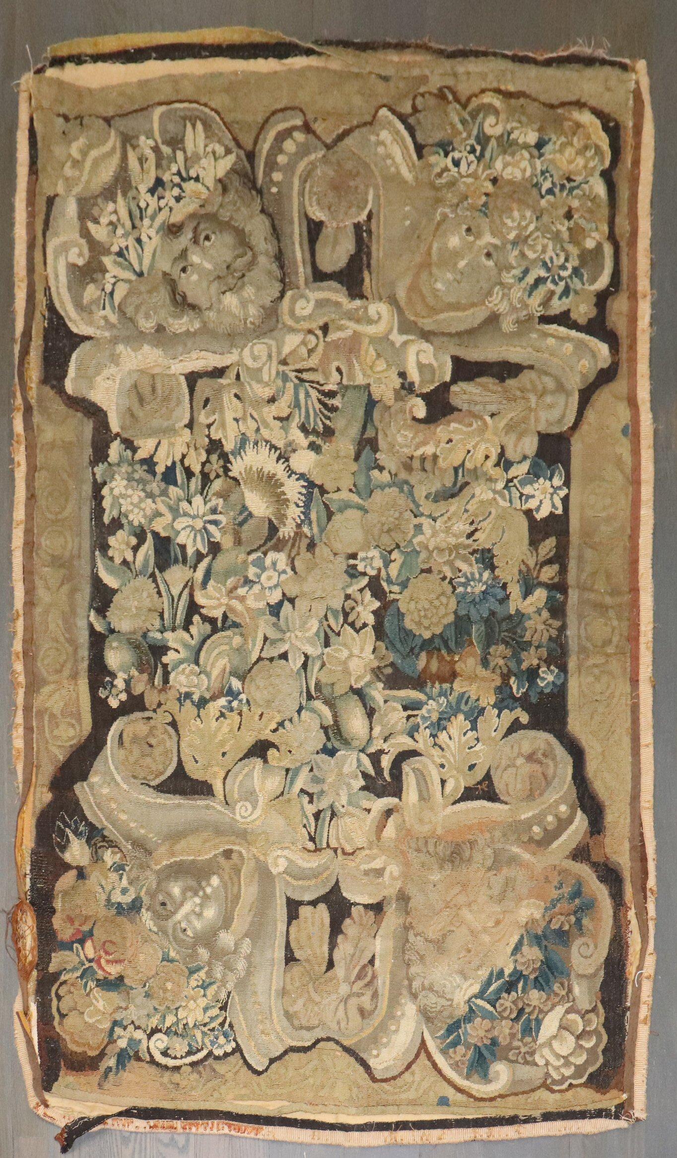 Wool Zabihi Collection Distressed 18th Century French Tapestry