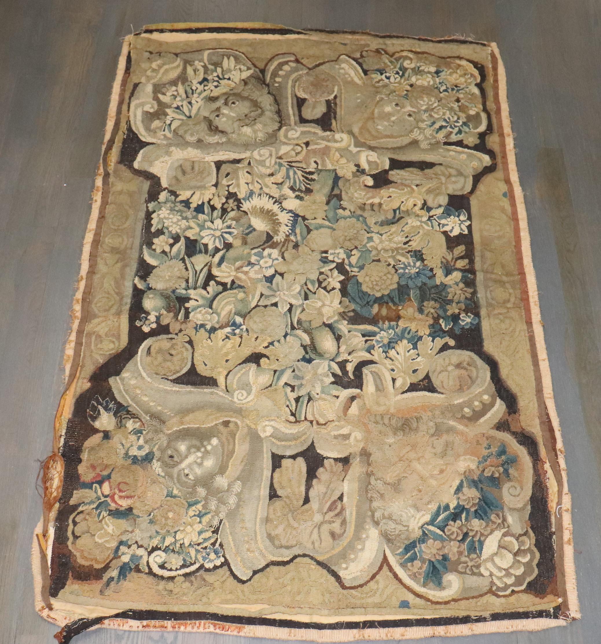 Zabihi Collection Distressed 18th Century French Tapestry 1