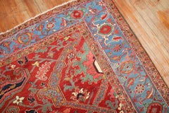 Zabihi Collection Dragon Red Field Antique Heriz Serapi Rug