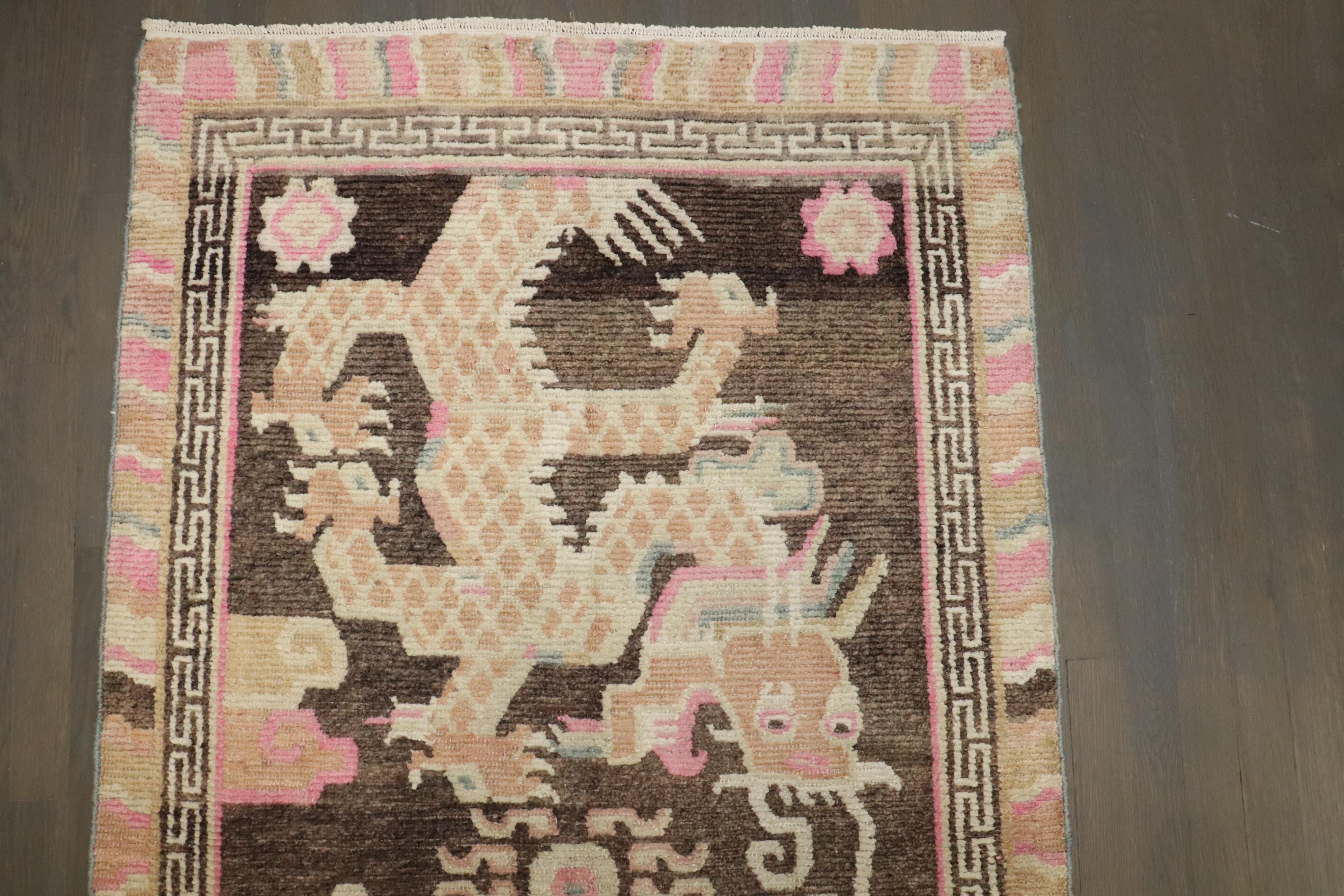 Zabihi Collection Dragon Vintage Rug For Sale 2