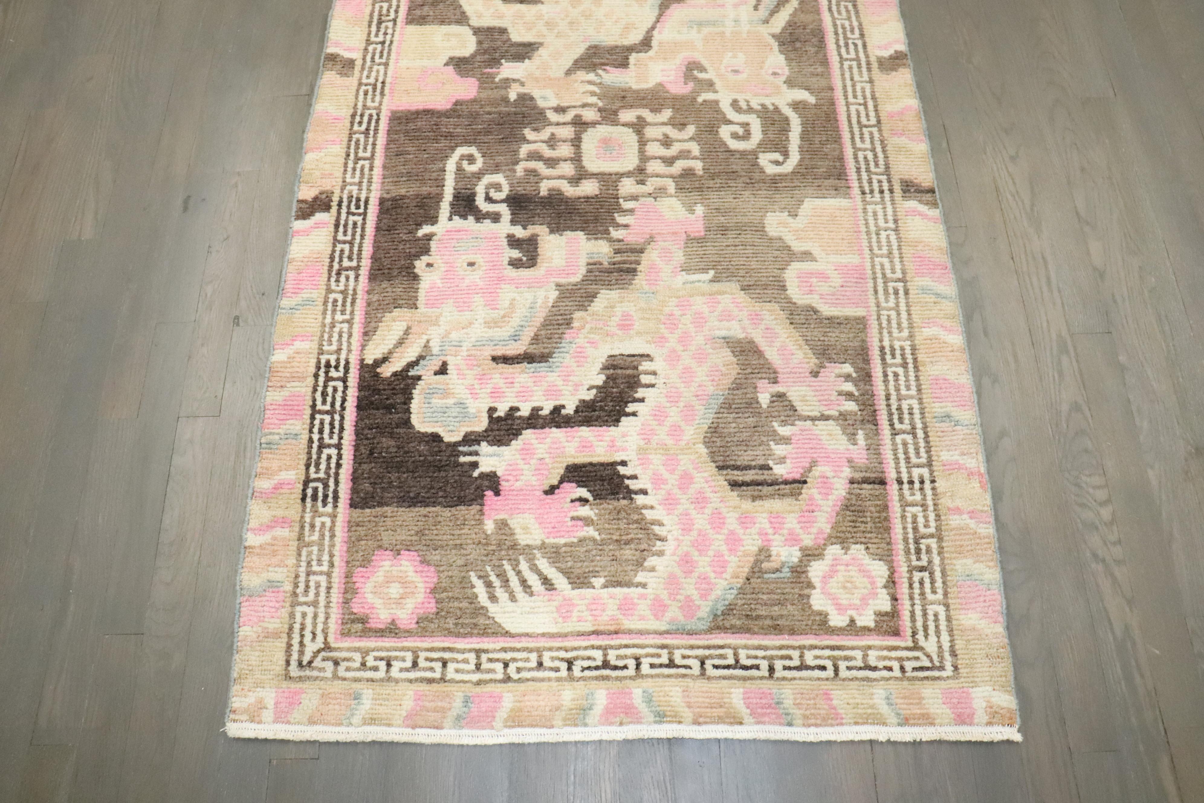 Zabihi Collection Dragon Vintage Rug For Sale 5