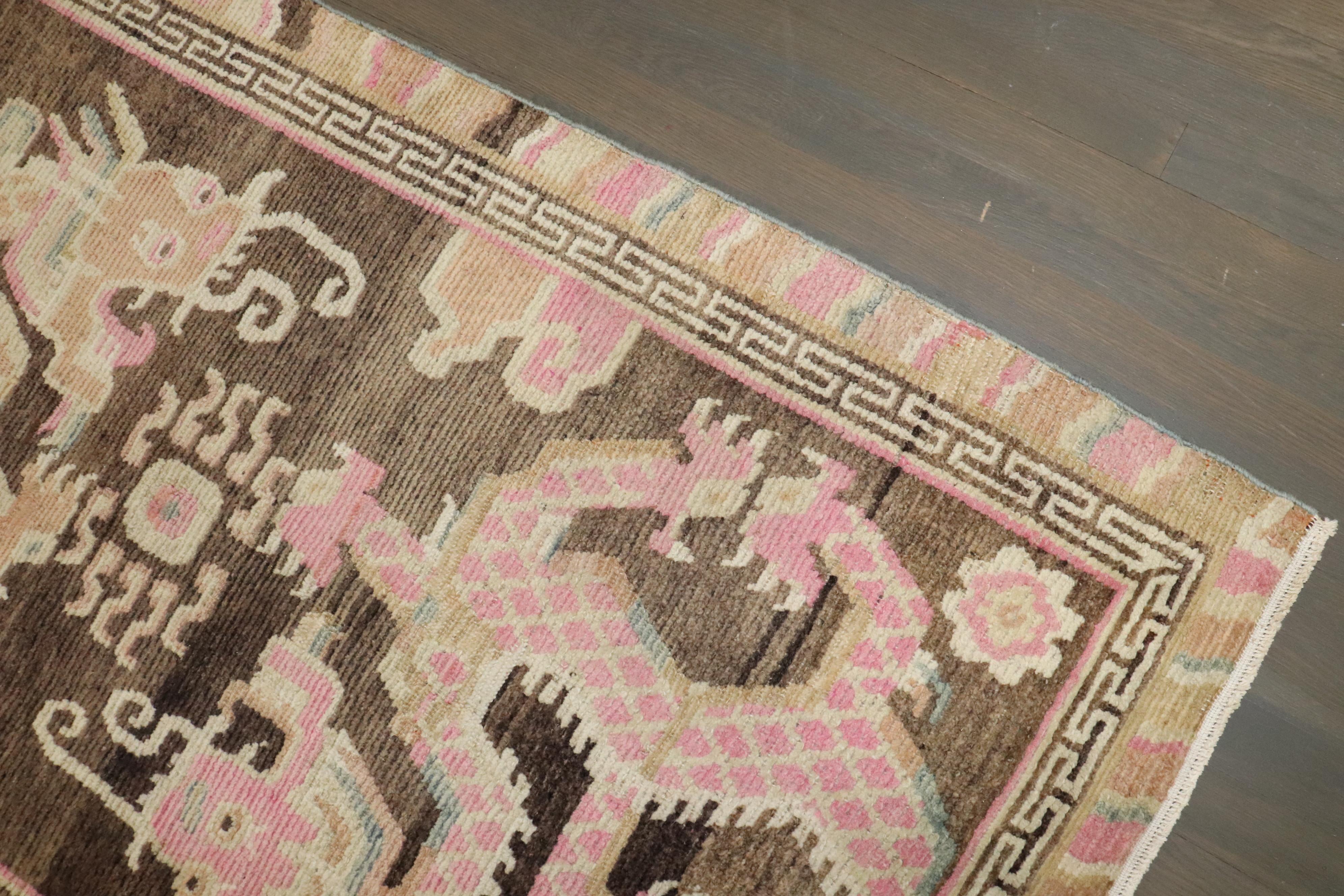 Zabihi Collection Dragon Vintage Rug For Sale 1