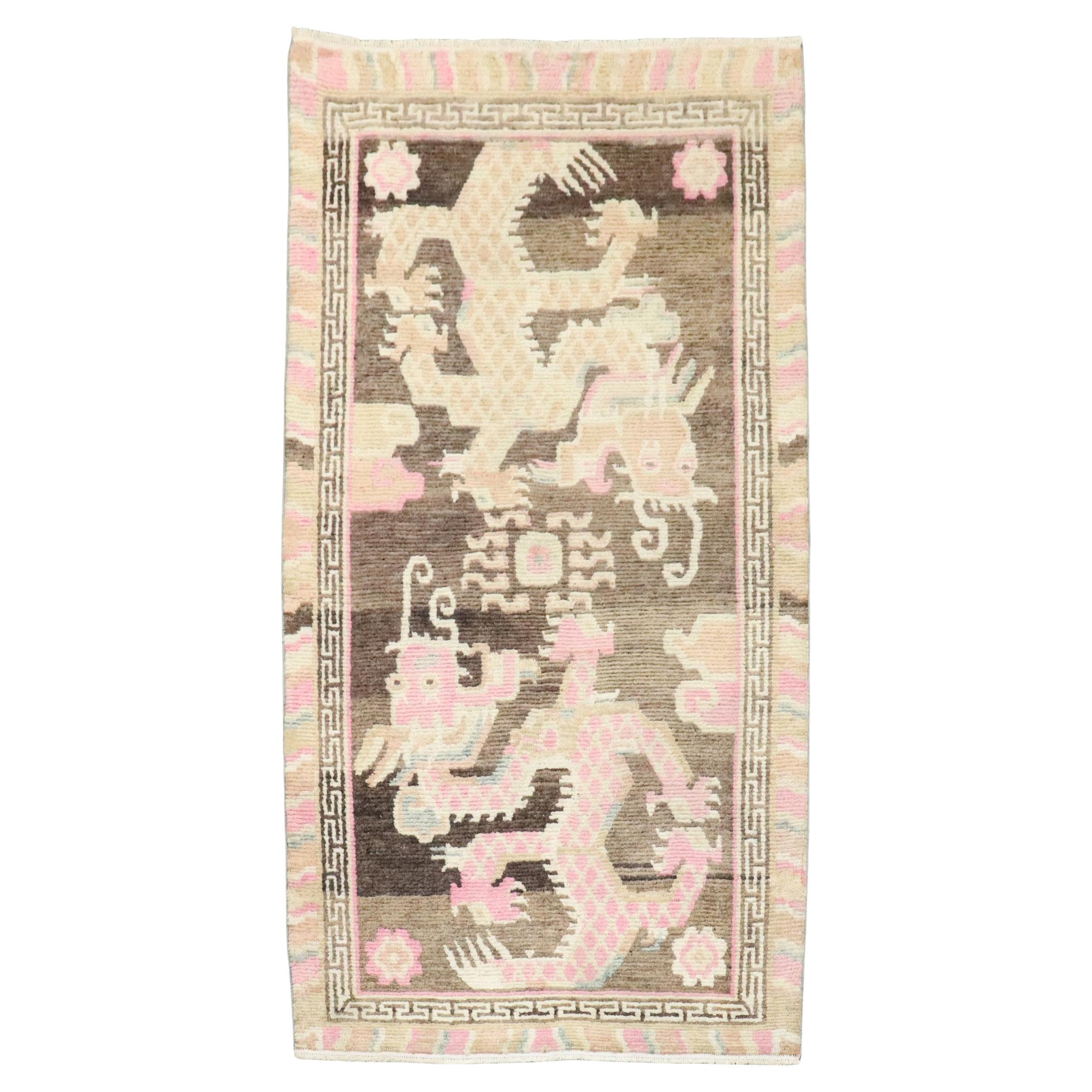 Zabihi Collection Dragon Vintage Rug