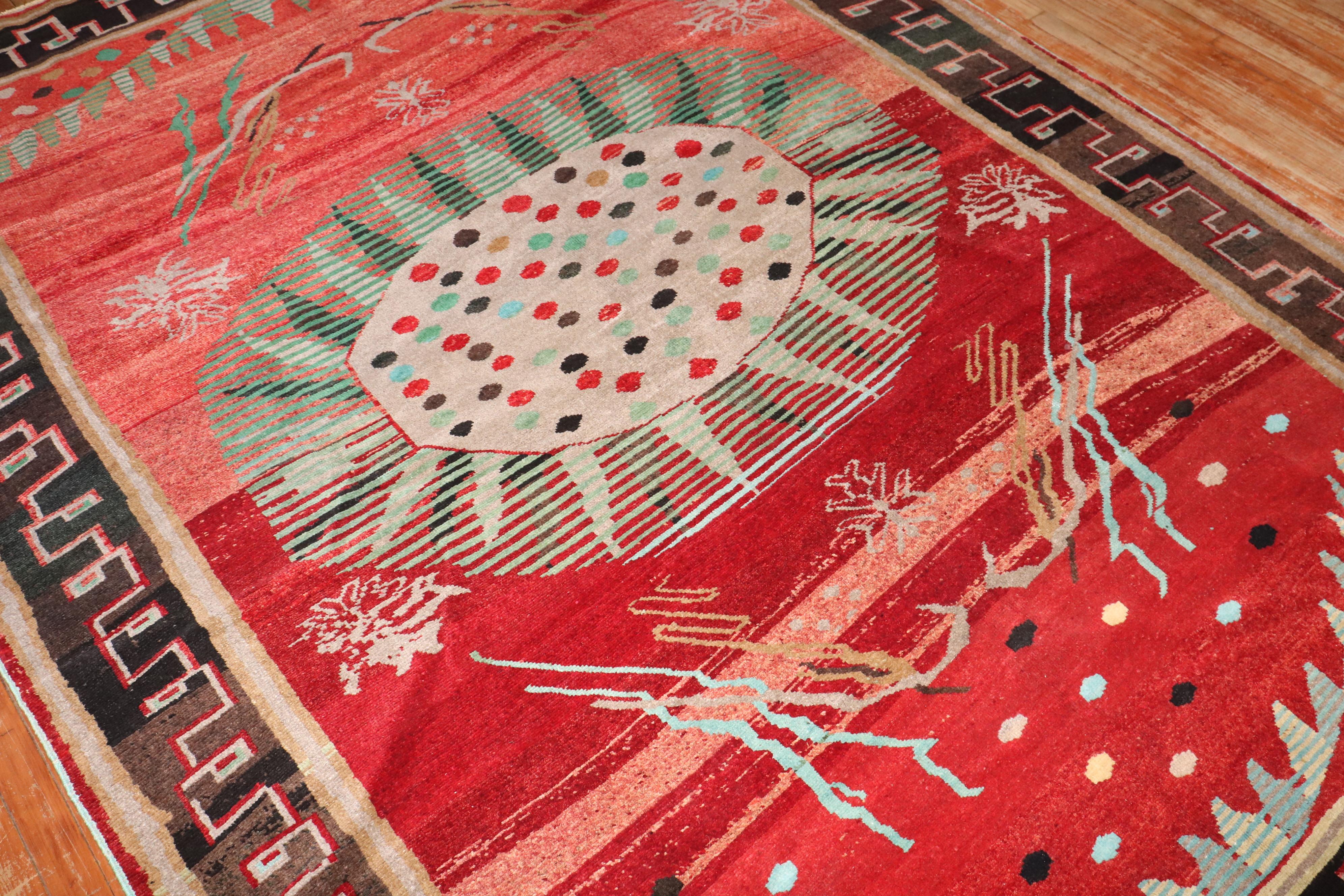 Wool Zabihi Collection Dramatic Antique Anatolian Rug For Sale