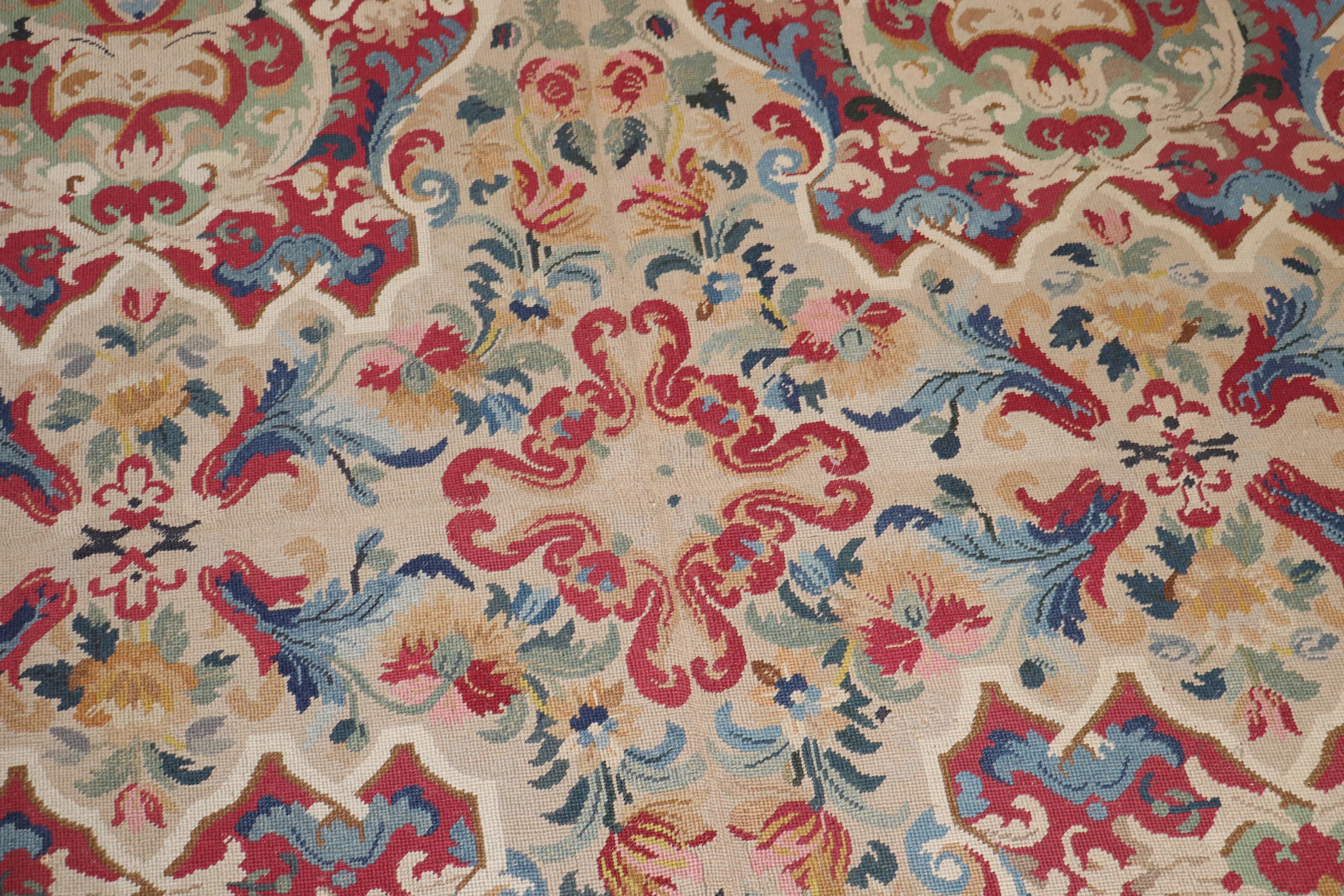 Zabihi Collection Dramatic Mid 19th Century English Needlepoint For Sale 5