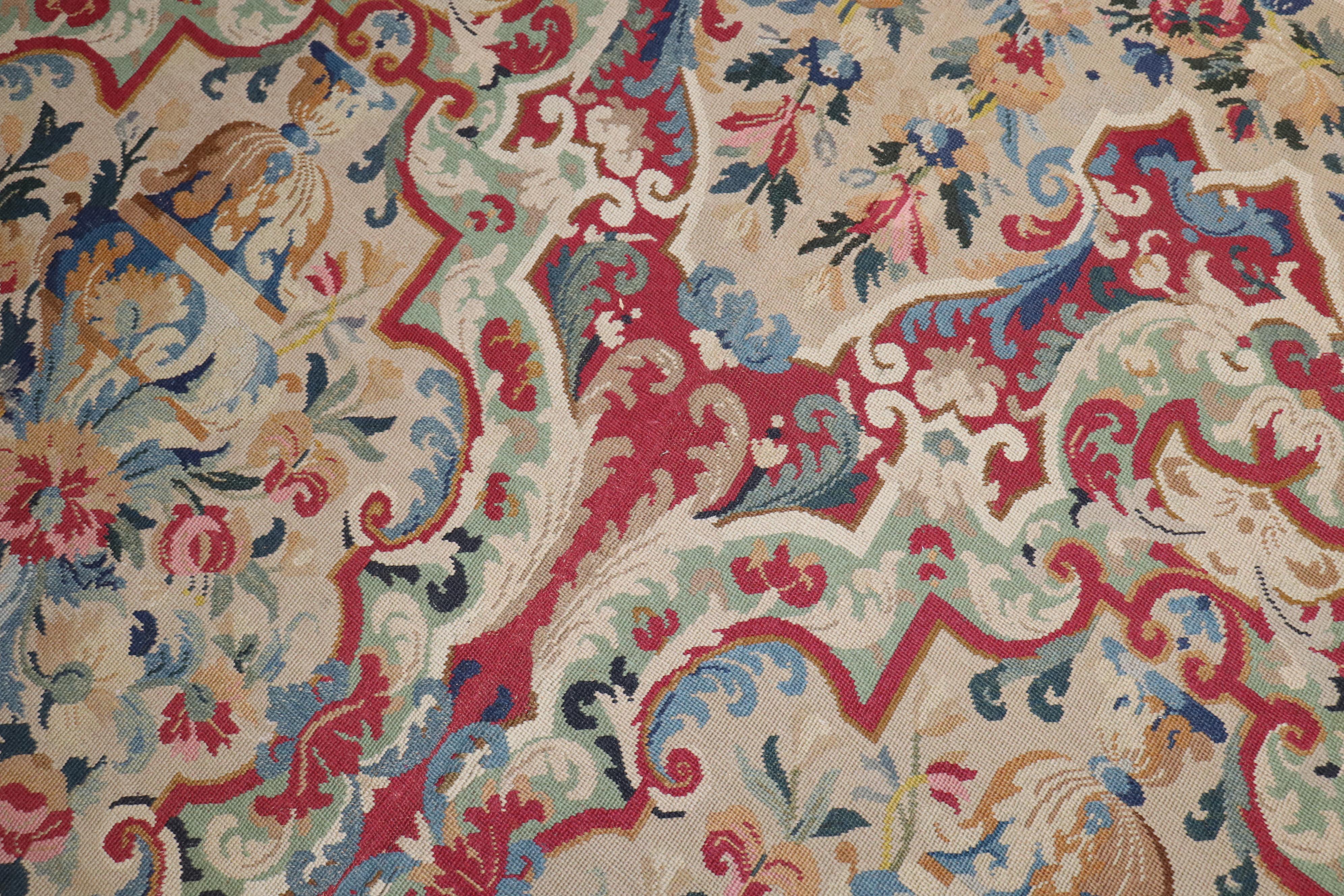 Zabihi Collection Dramatic Mid 19th Century English Needlepoint For Sale 6