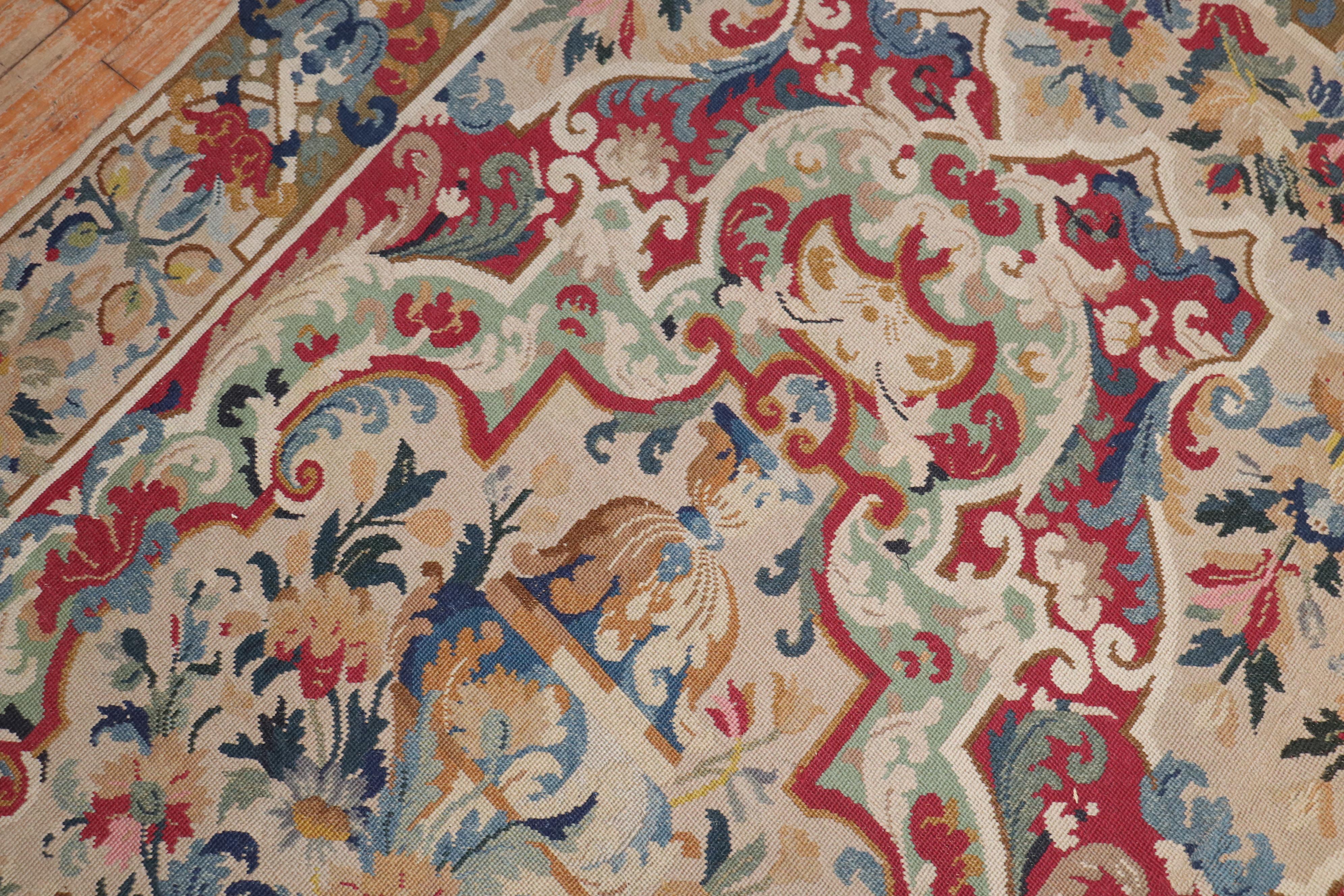 Zabihi Collection Dramatic Mid 19th Century English Needlepoint For Sale 7