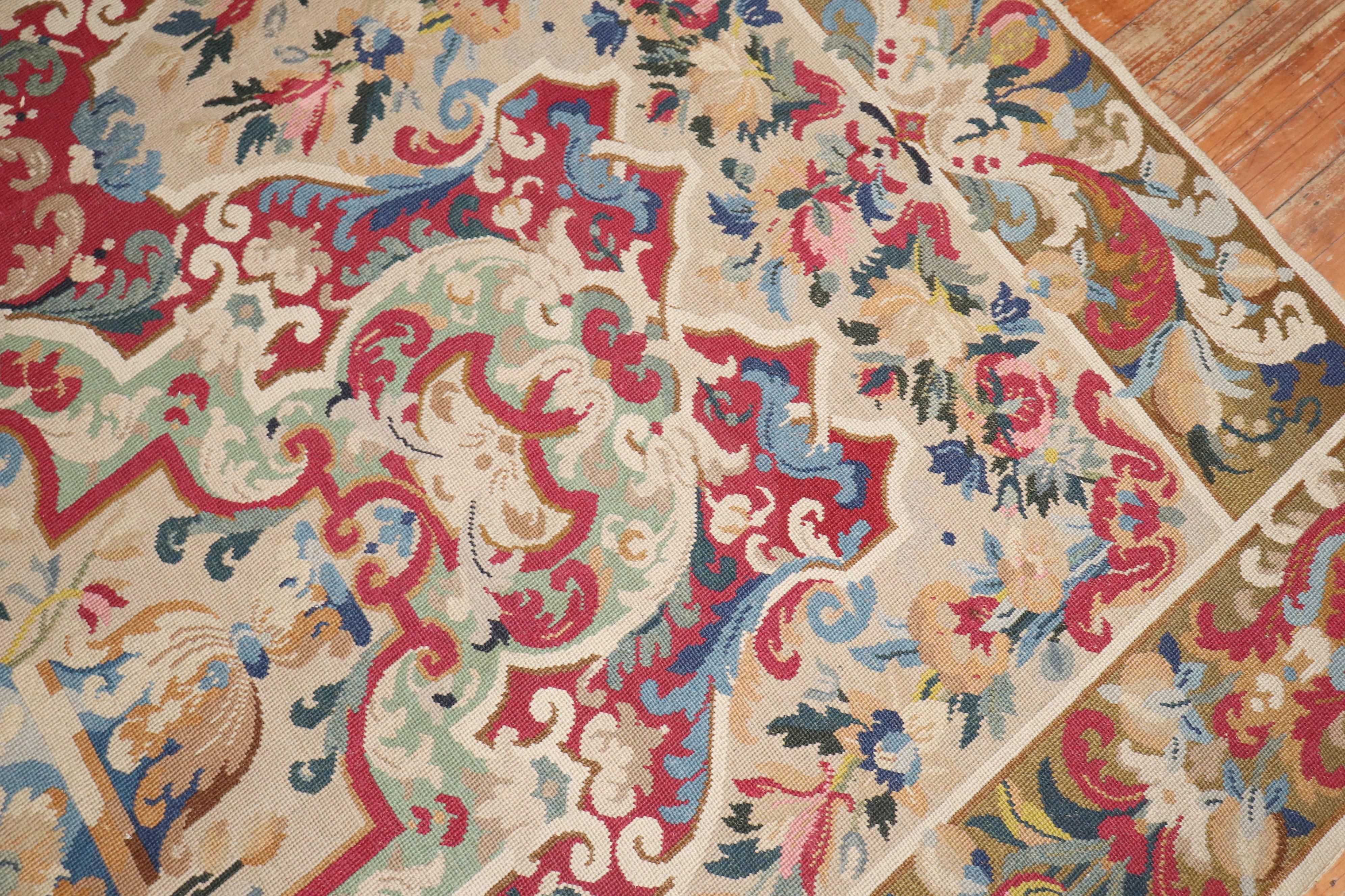 Zabihi Collection Dramatic Mid 19th Century English Needlepoint For Sale 1