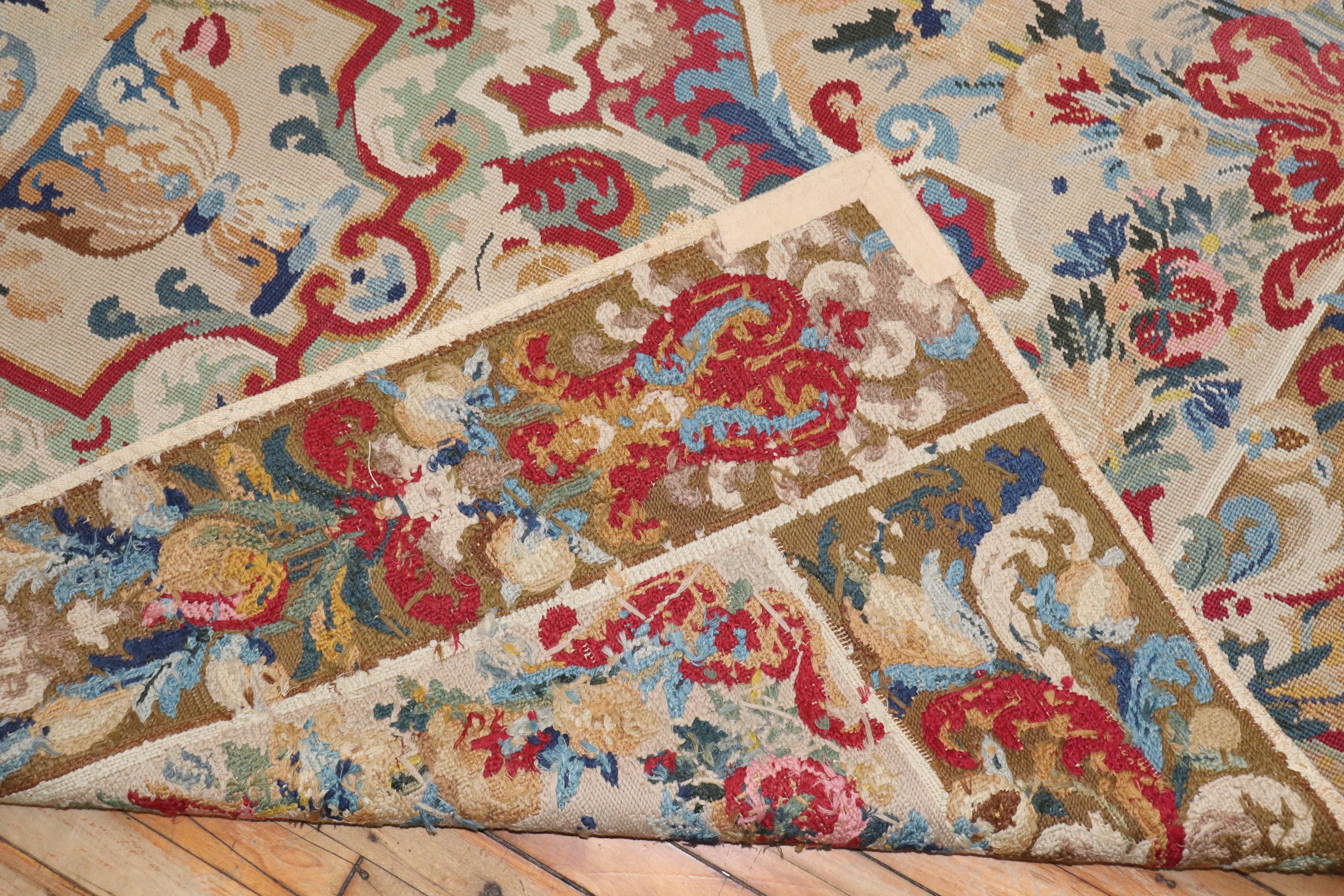 Zabihi Collection Dramatic Mid 19th Century English Needlepoint For Sale 3