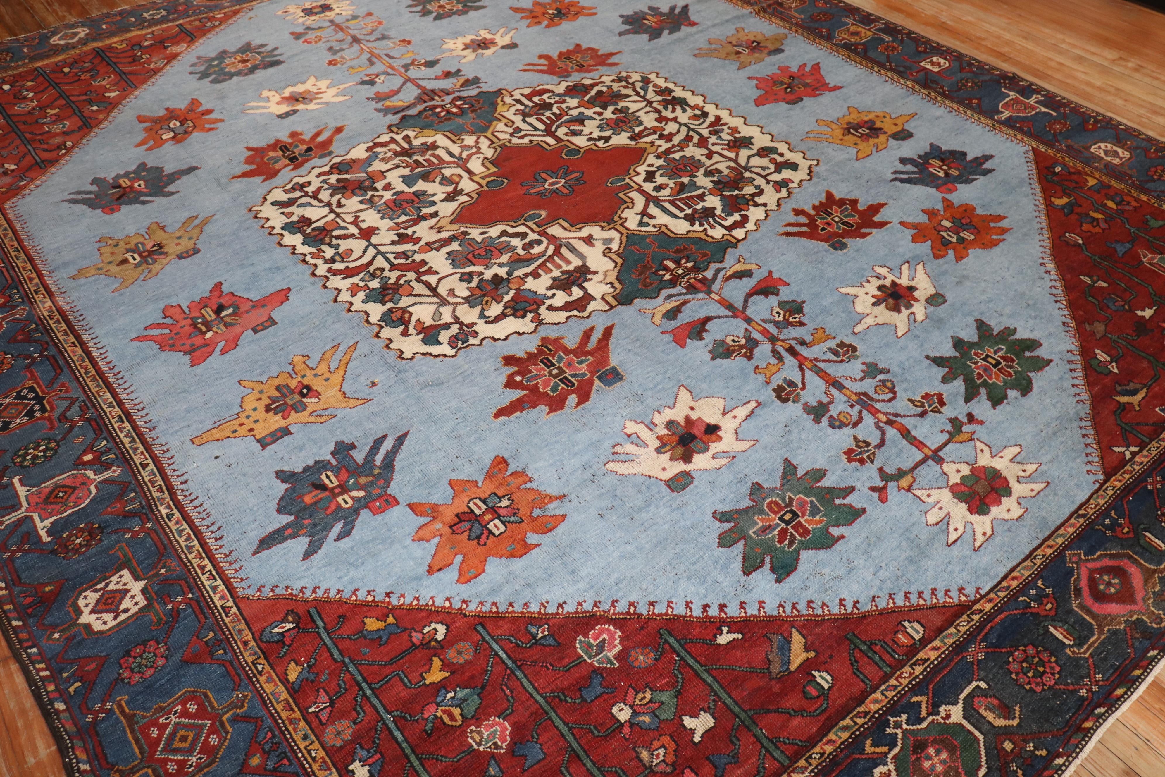 early 20th Century bold and colorful Persian bakhtiari square rug

Details
rug no.	j3160
size	10' 9