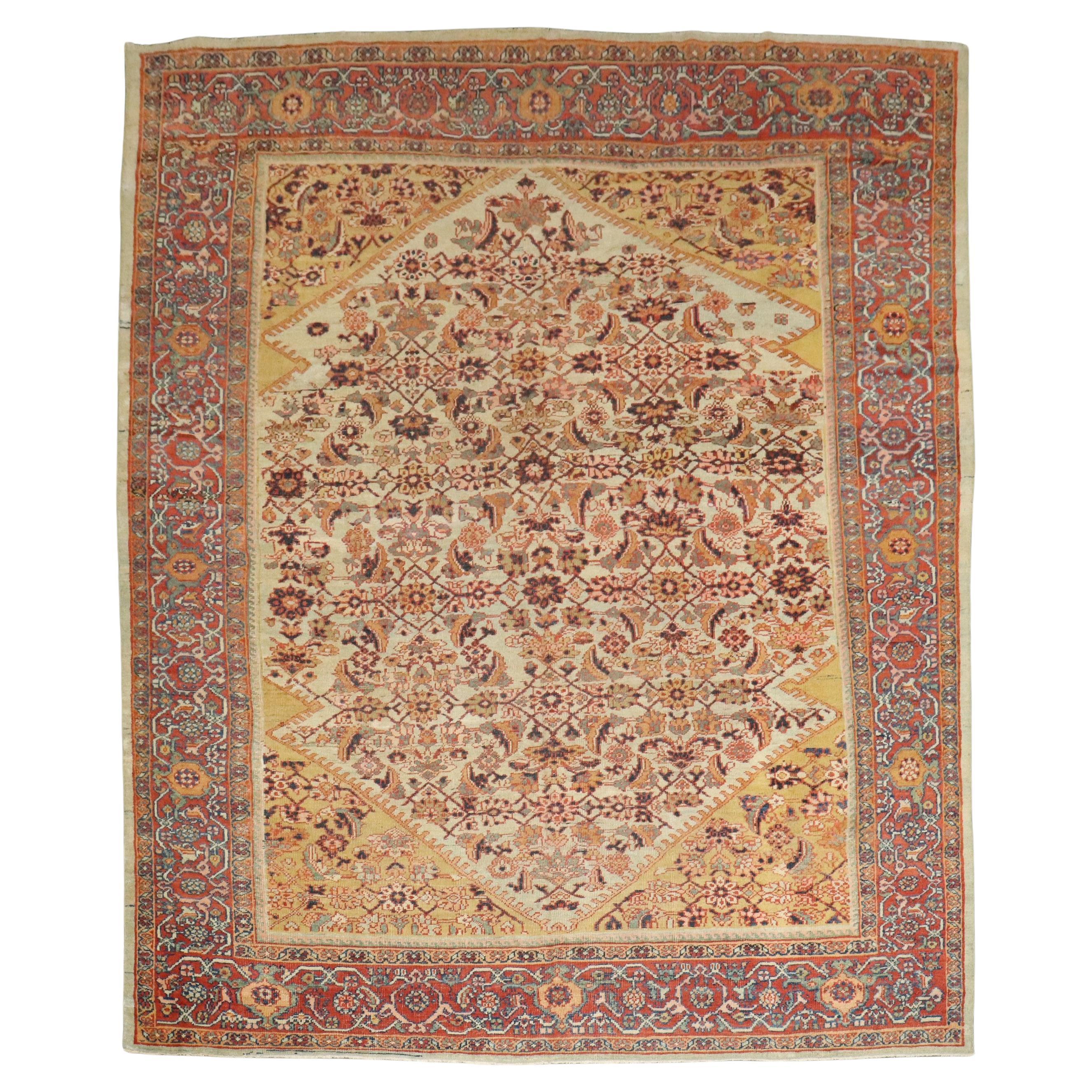 Zabihi Collection Dramatic Square Size Mahal Sultanabad Rug