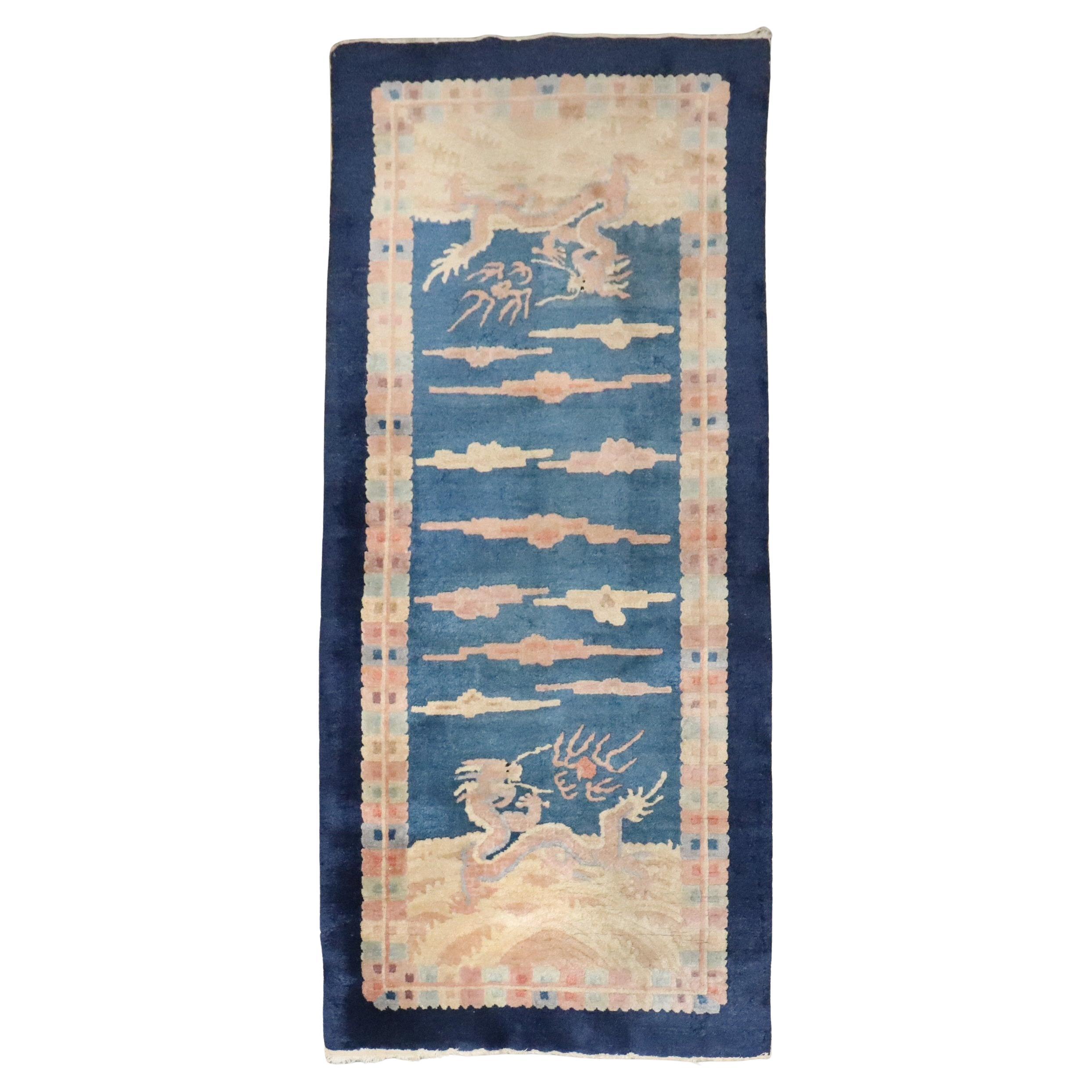 Zabihi Collection Early 20th Century Antique Chinese Small Runner For Sale