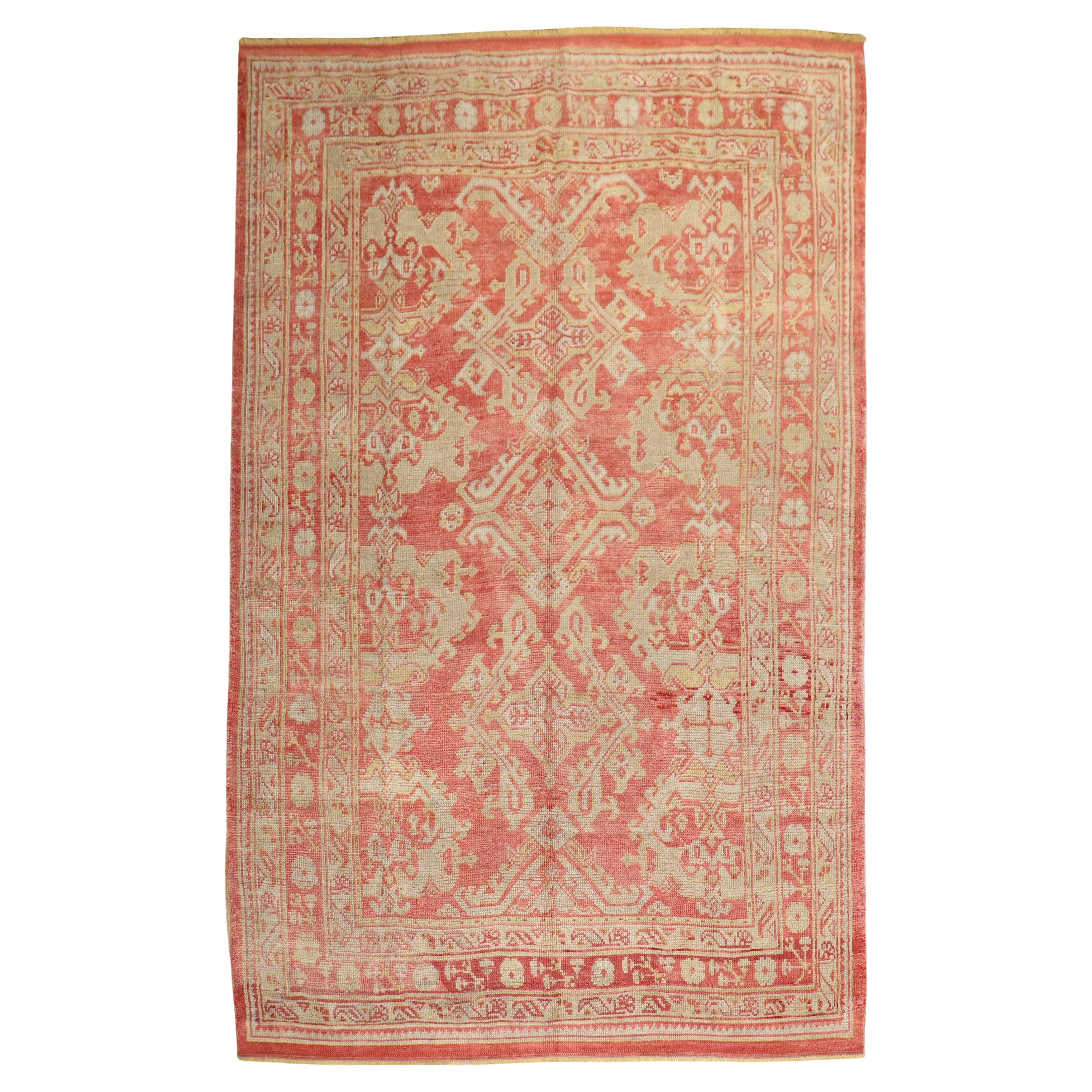 Colección Zabihi Antiguas alfombras turcas Oushak de principios del siglo XX en venta