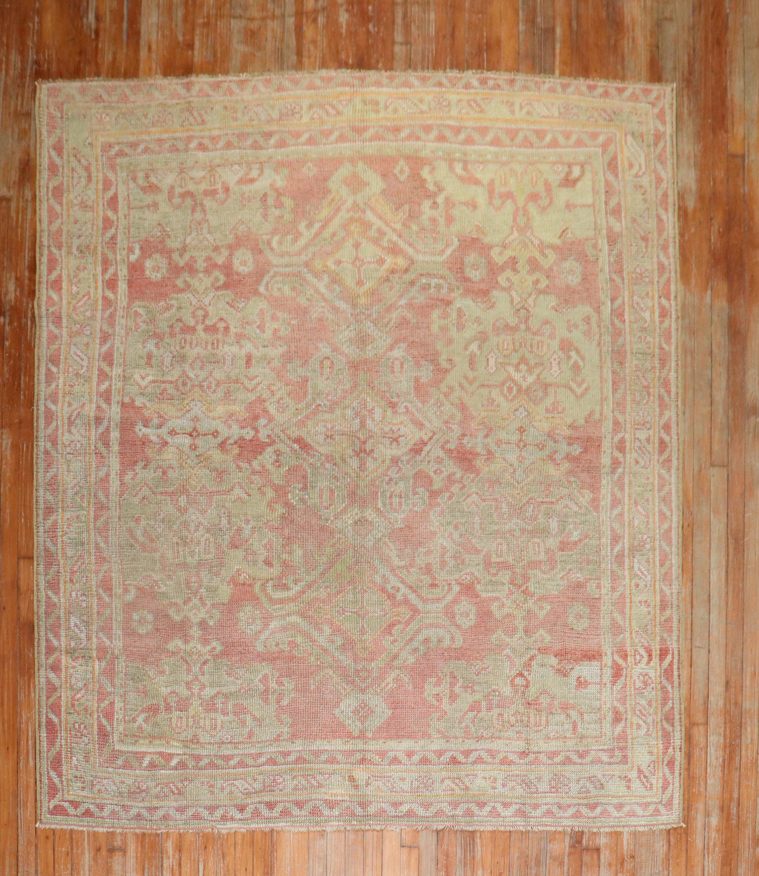 an early 20th-century room square Turkish Oushak Rug

Details
rug no.	j2078
size	6' 9