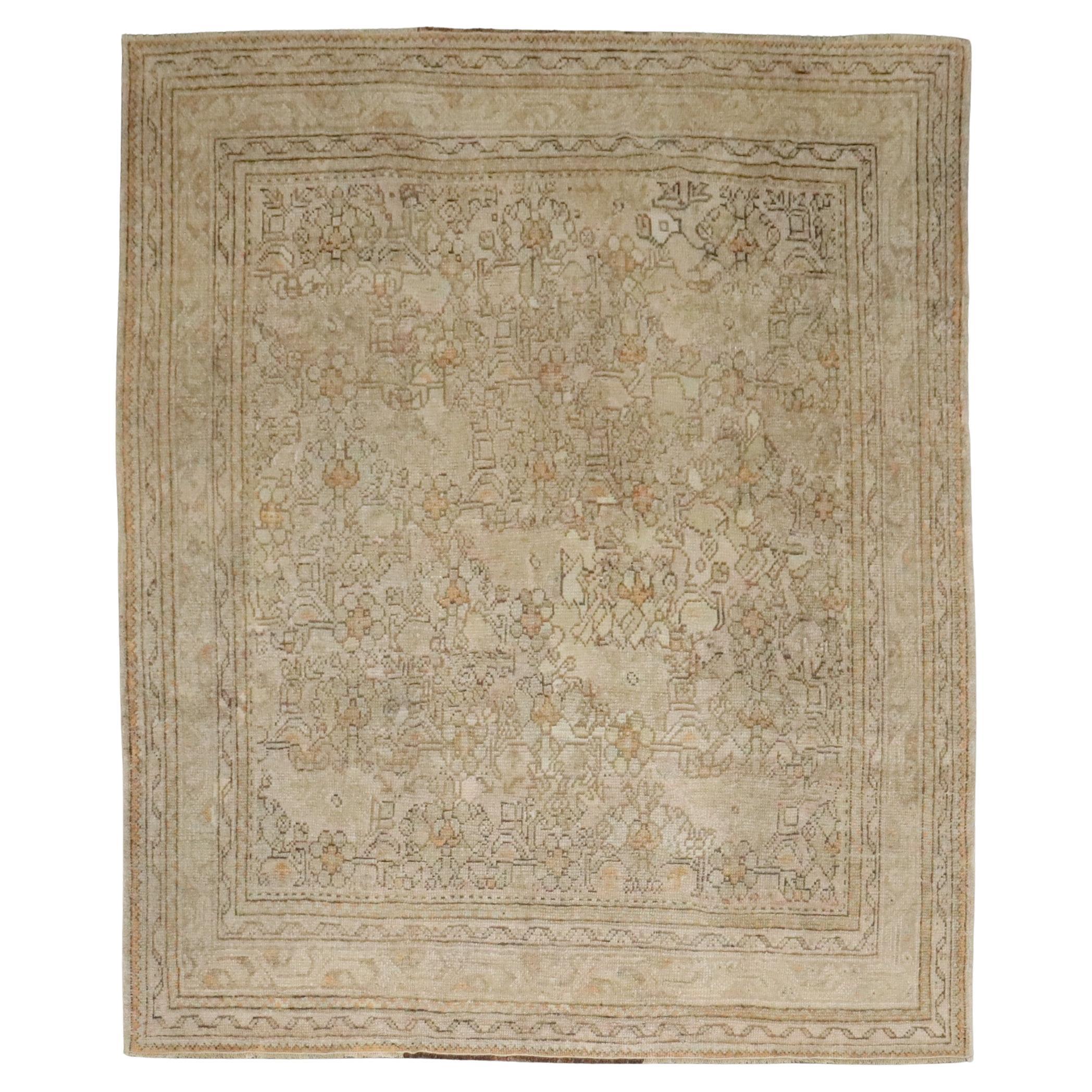 Colección Zabihi Antiguas alfombras cuadradas turcas Oushak de principios del siglo XX