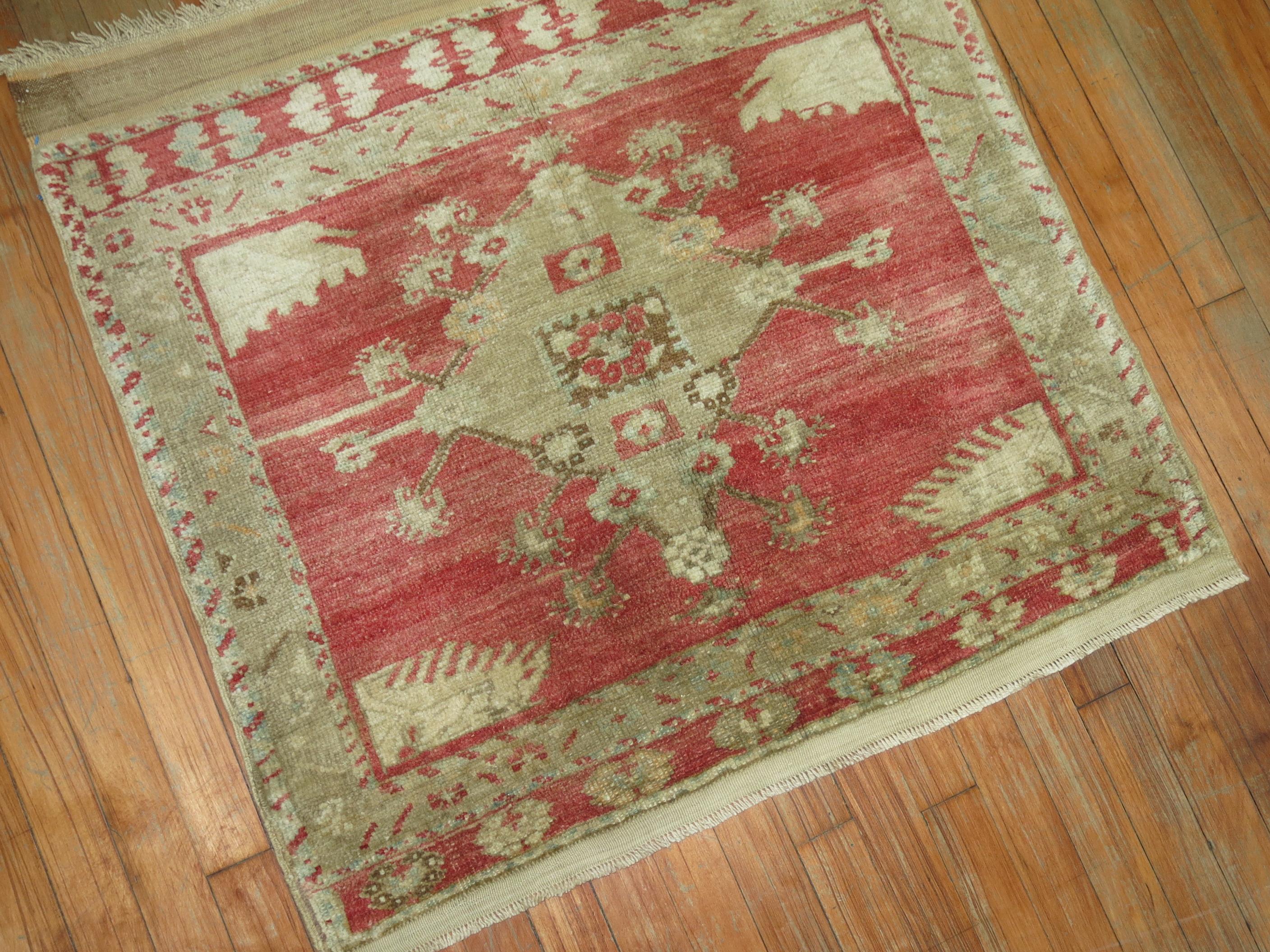 an early 20th-century room square size Turkish Oushak Rug

Details
rug no.	r4904
size	2'7