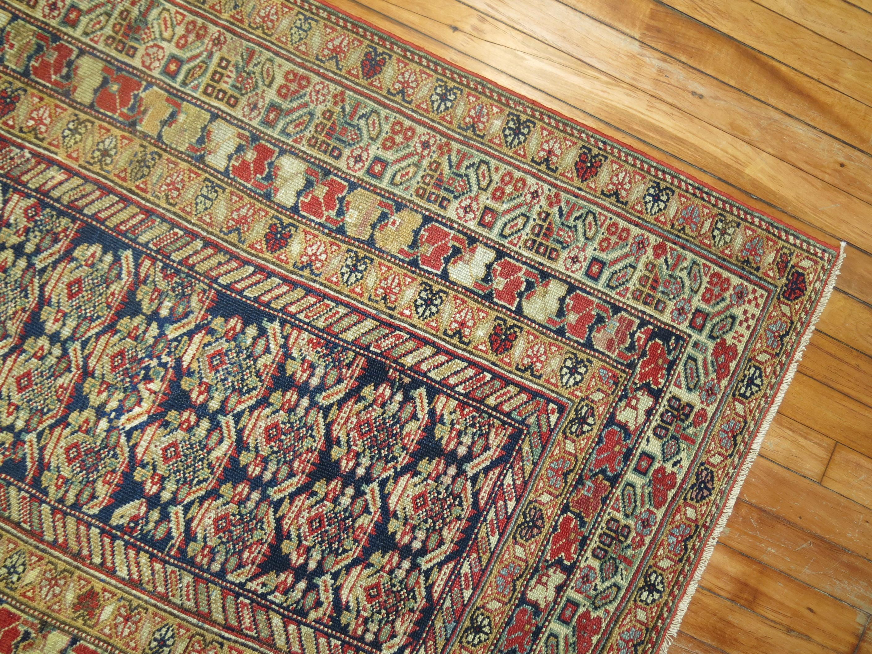 Wool Zabihi Collection Early 20th Century Persian Runner For Sale