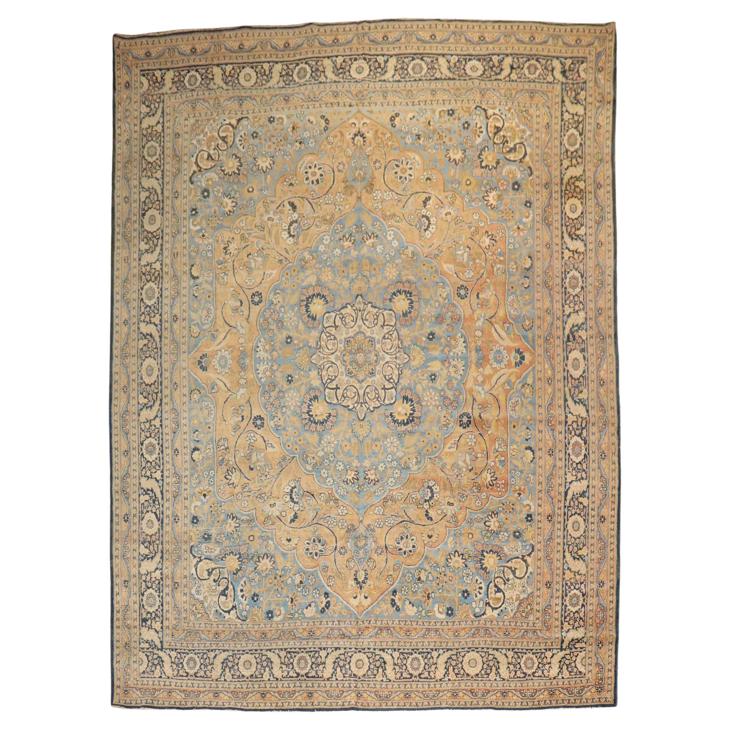 Zabihi Collection Early 20th Century Room Antique Persian Tabriz Rug For Sale