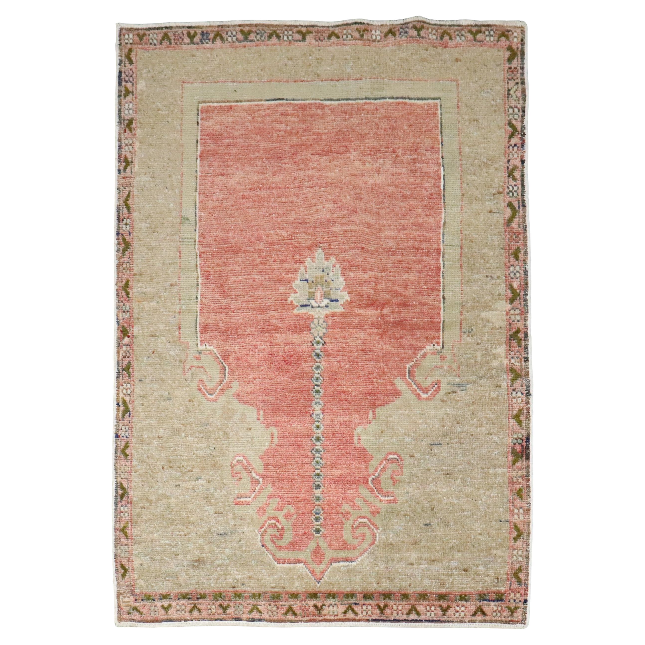 Zabihi Collection Early 20th Century Turkish Anatolian Prayer Rug, 2'10' x 3'11'