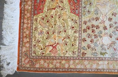 Zabihi Collection Fine All Silk Turkish Hereke Pictorial 20th Century Rug