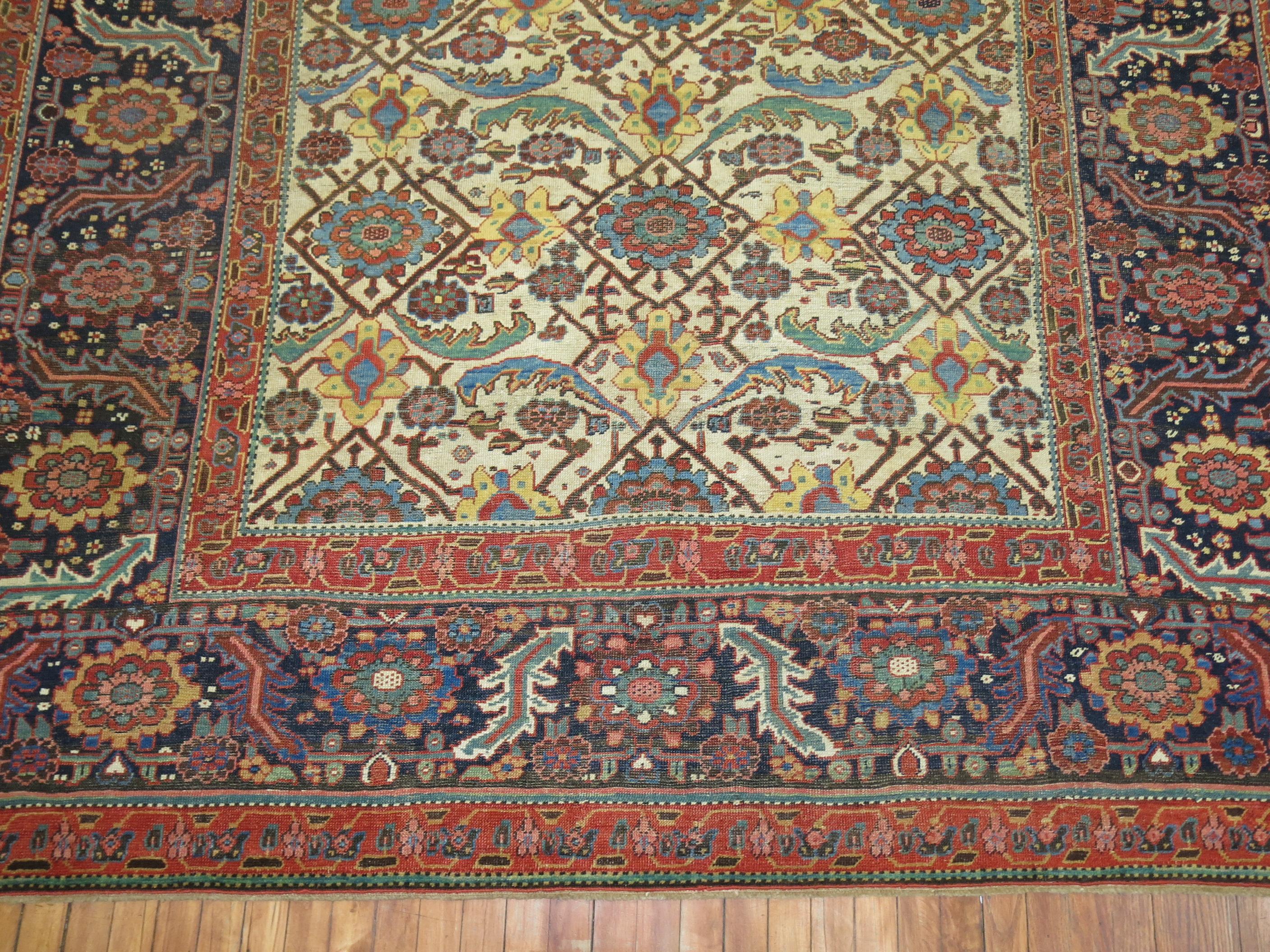 Sarouk Farahan Tapis persan ancien raffiné de la collection Zabihi du Nord-Ouest en vente