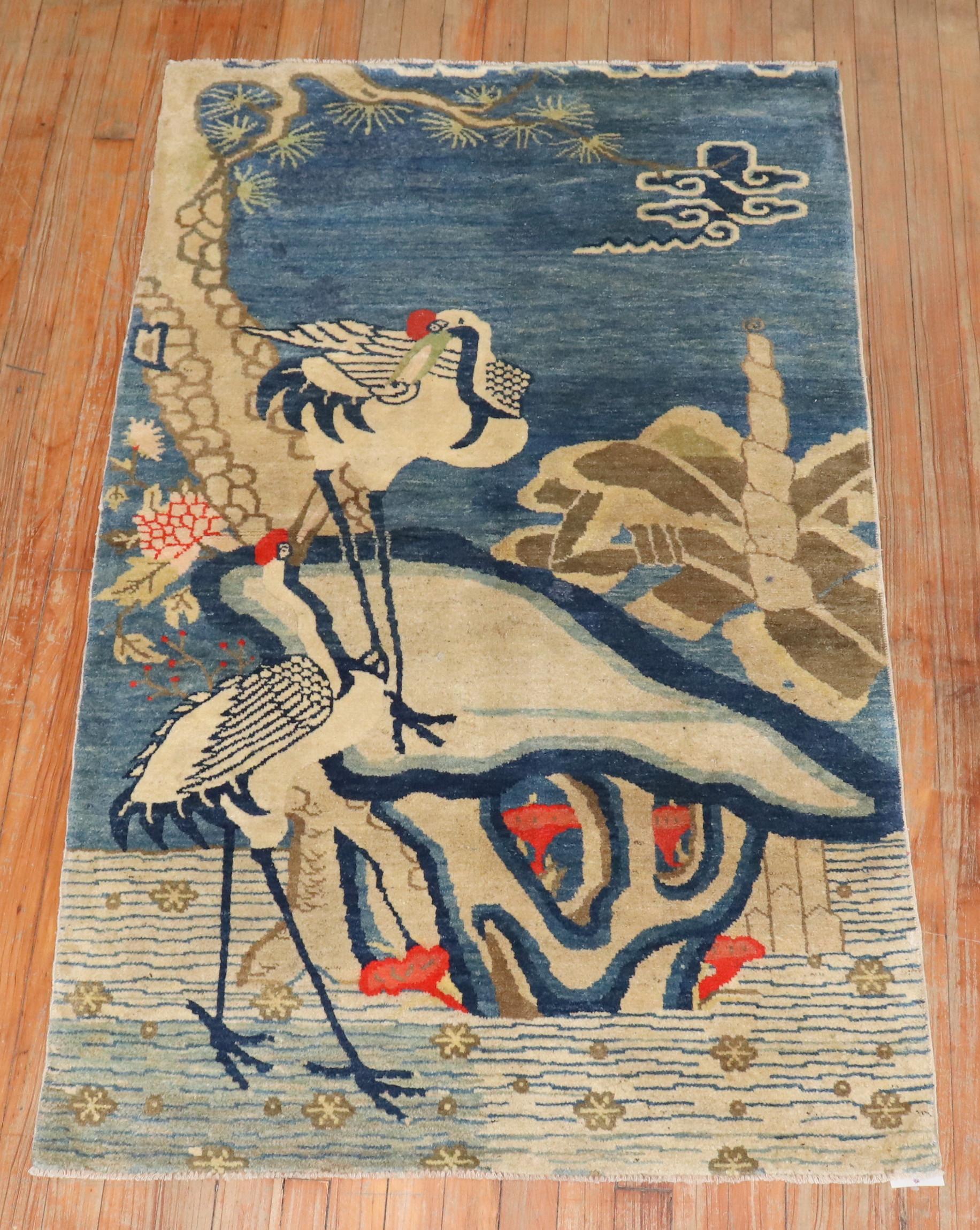 Alfombra Tibetana Flamingo Colección Zabihi en Bueno estado para la venta en New York, NY