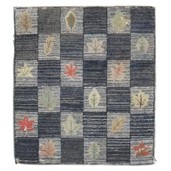 Alfombra de esparcir con gancho americano y diseño de hojas florales