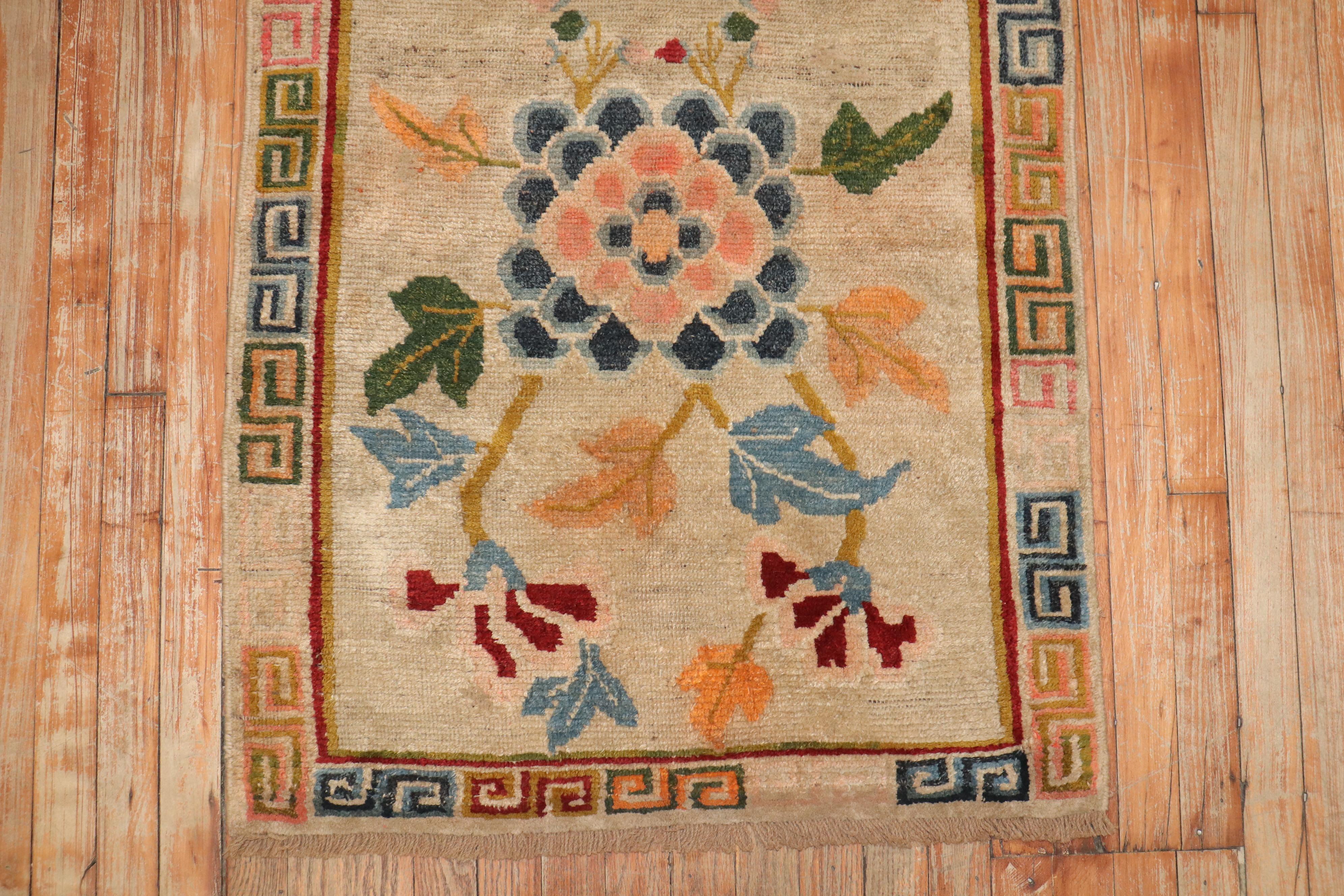 Agra Tappeto tibetano vintage Zabihi Collection'S Floral Scatter