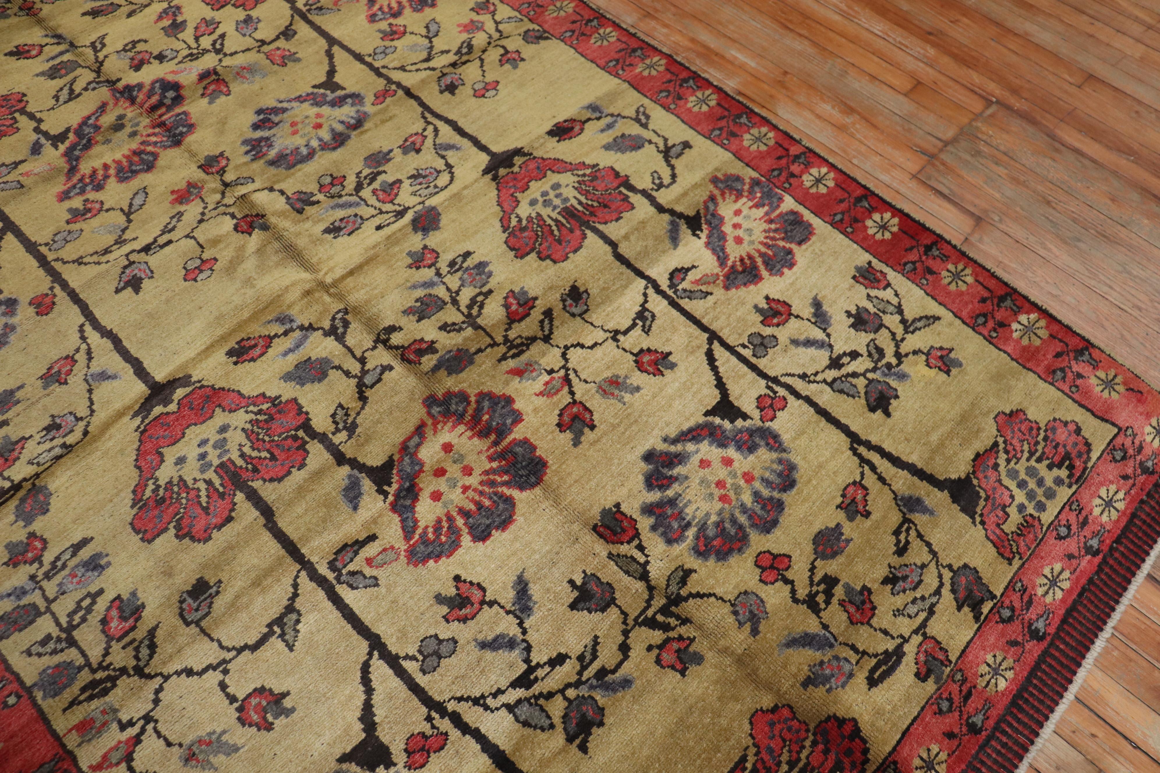 Zabihi Collection Floral Turkish Rug  For Sale 6