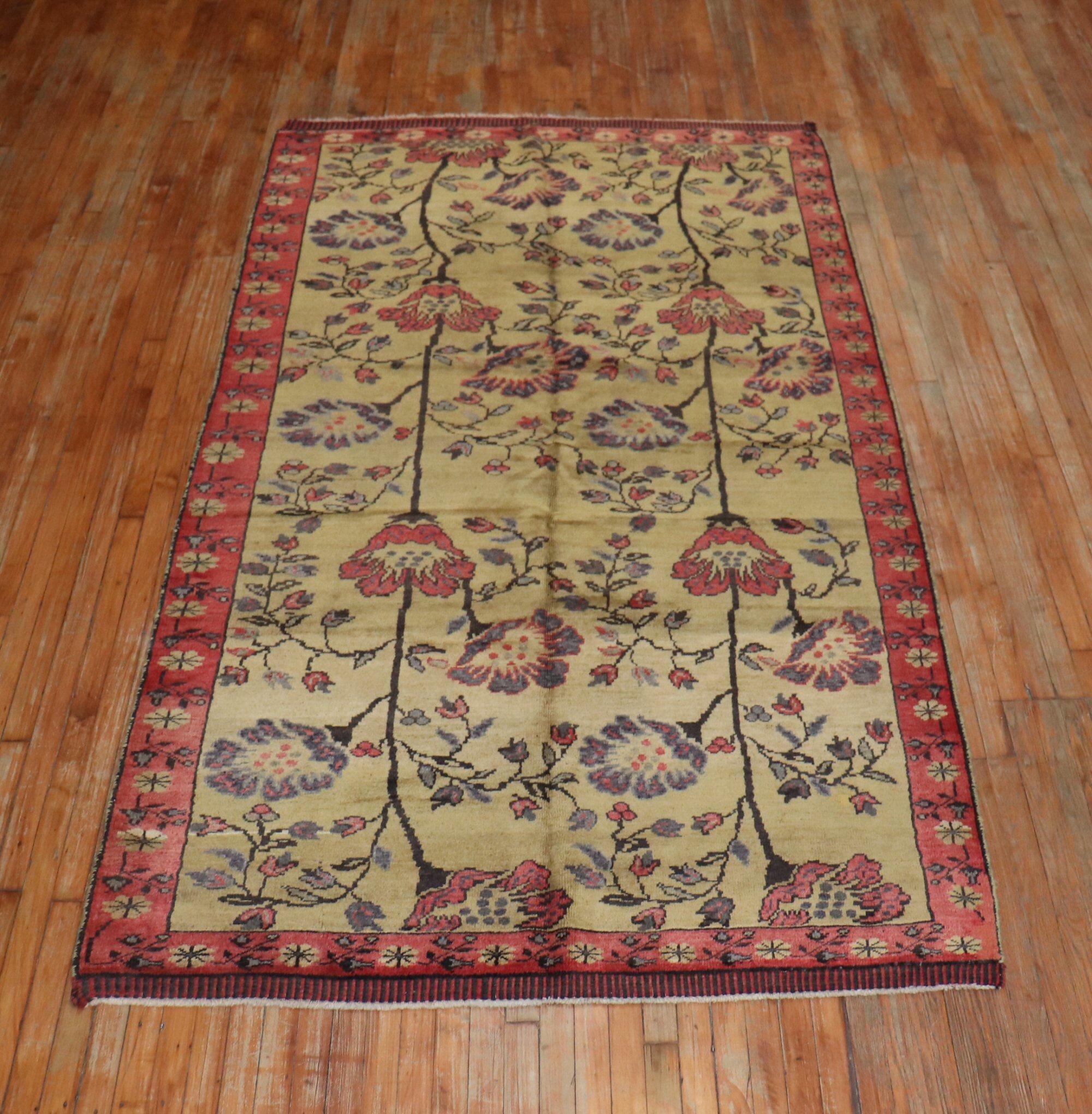 Zabihi Collection Floral Turkish Rug  For Sale 7
