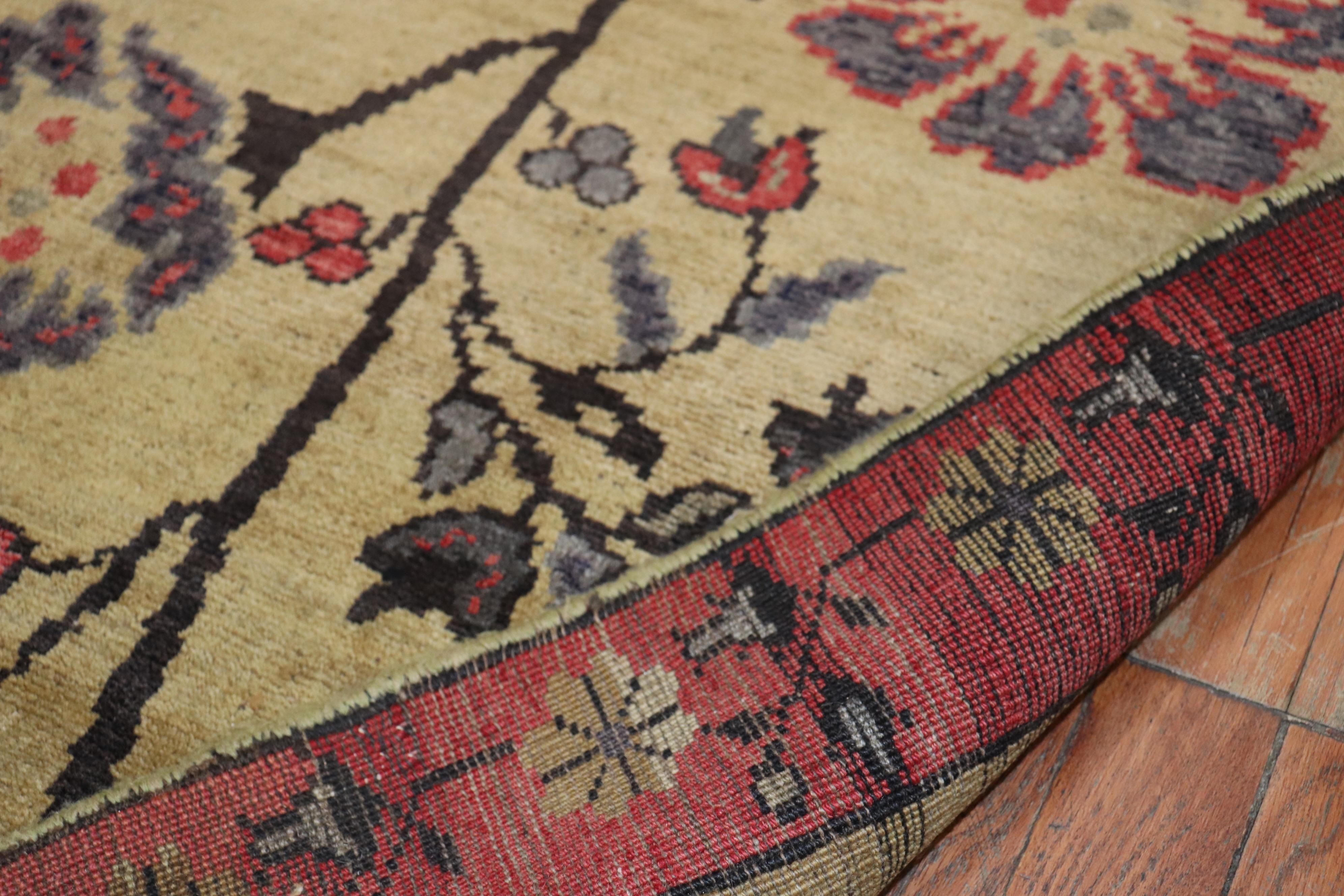 Hand-Knotted Zabihi Collection Floral Turkish Rug  For Sale