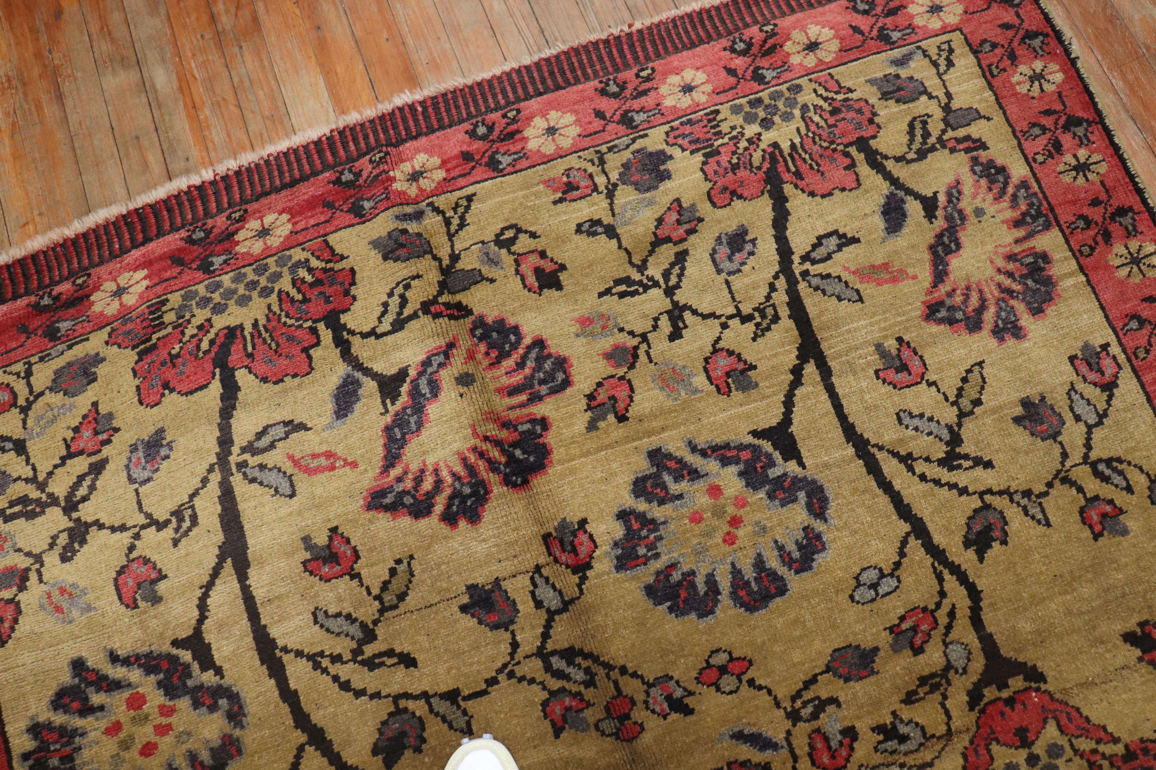 Zabihi Collection Floral Turkish Rug  For Sale 1