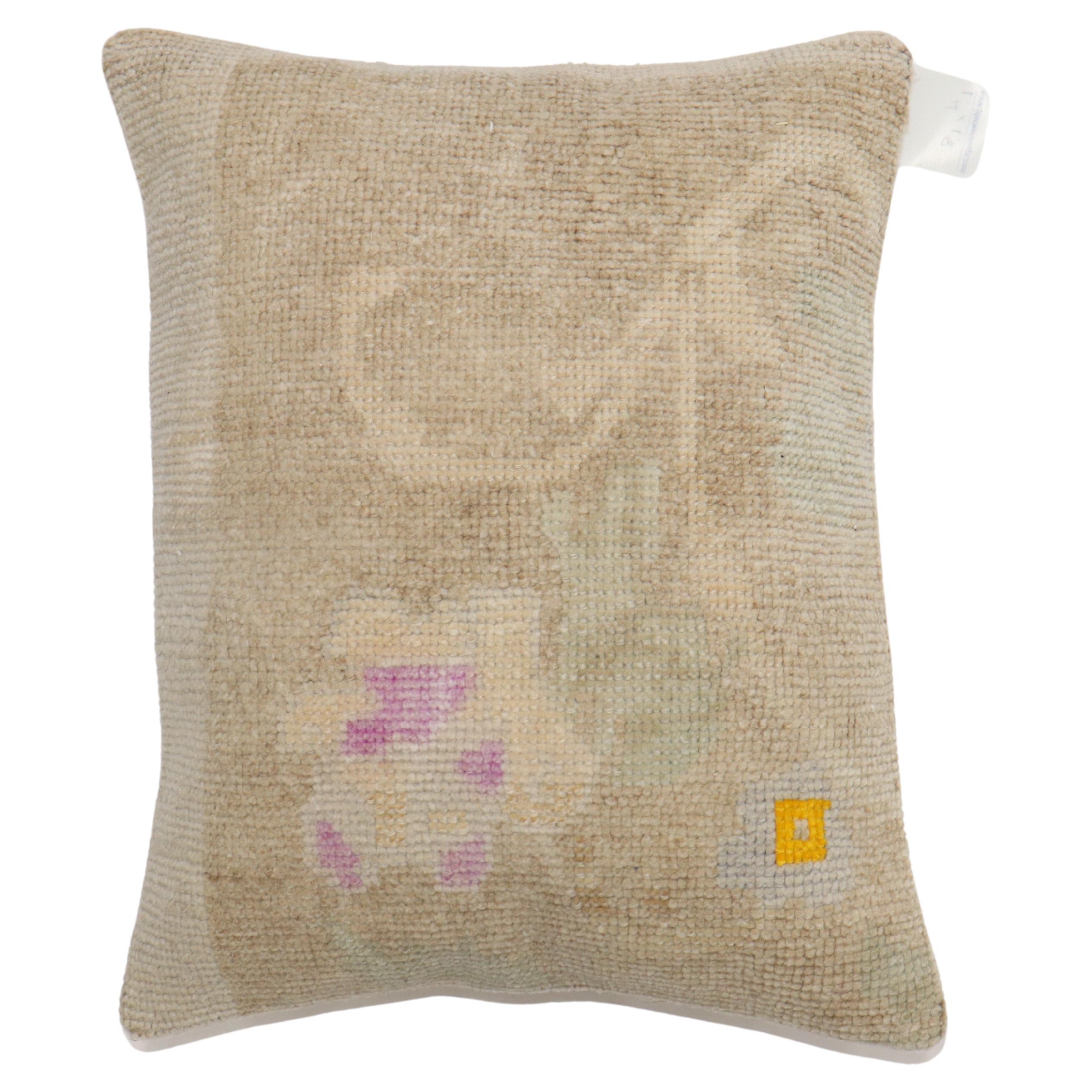 Zabihi Collection Floral Vintage Oushak Rug Pillow