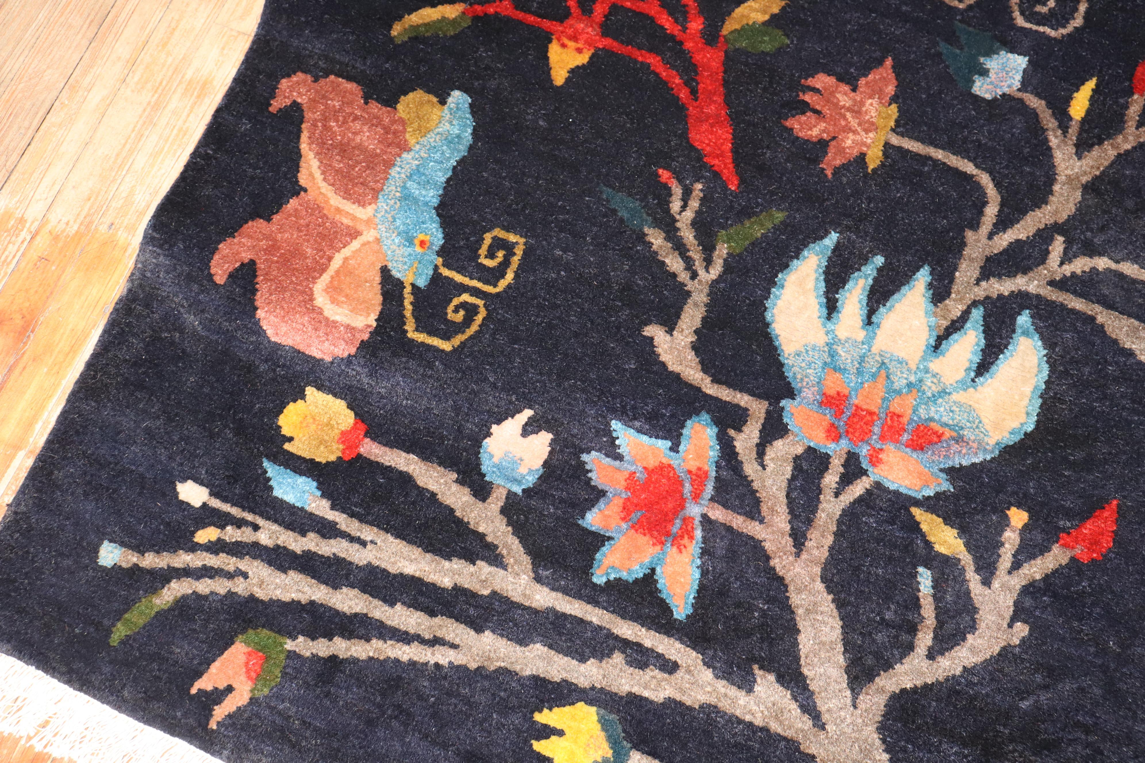accent-size floral Tibetan rug from the 3rd quarter of the 20th century

Details
rug no.	j3565
size	4' 8