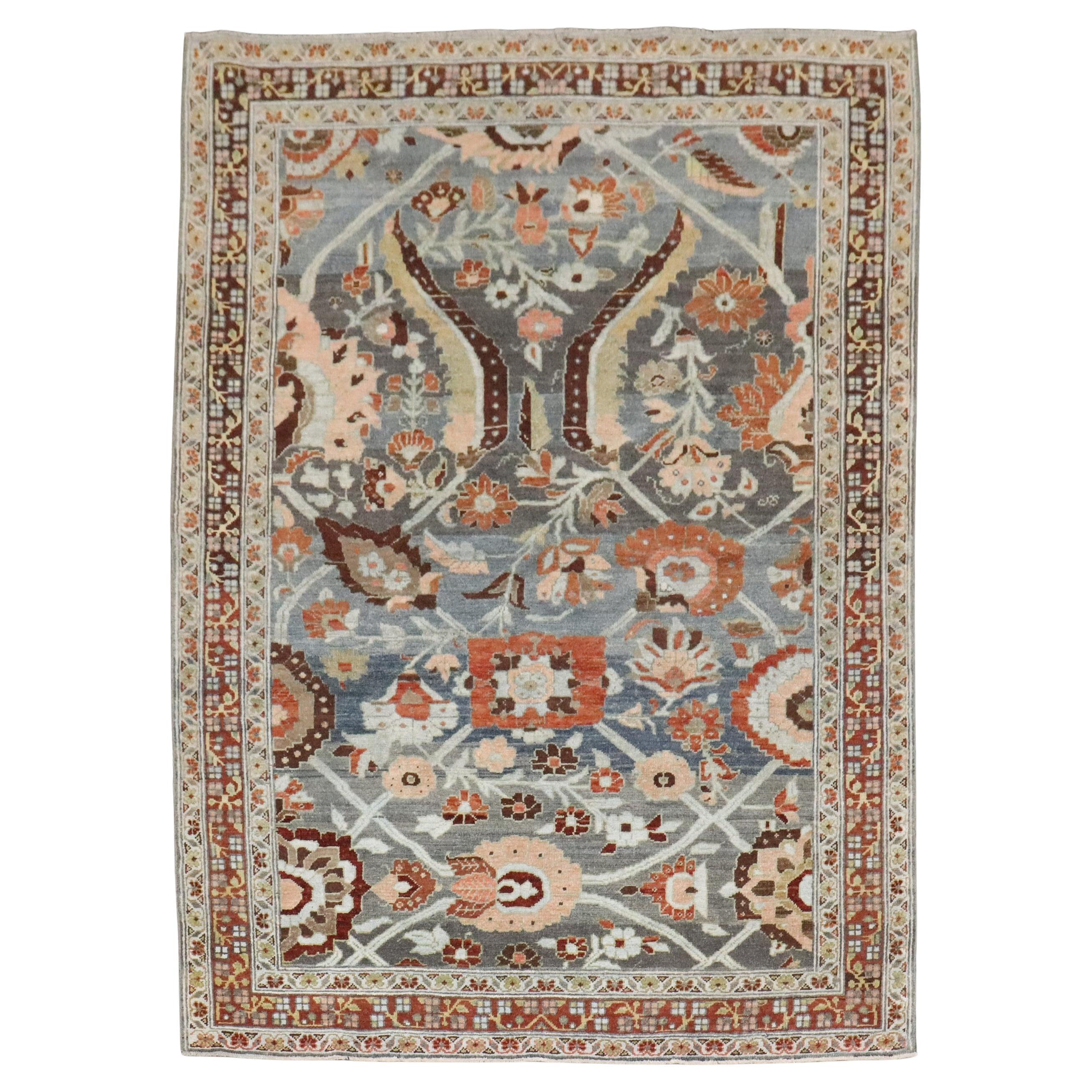 Zabihi Collection Formal Antique Persian Malayer Accent Rug