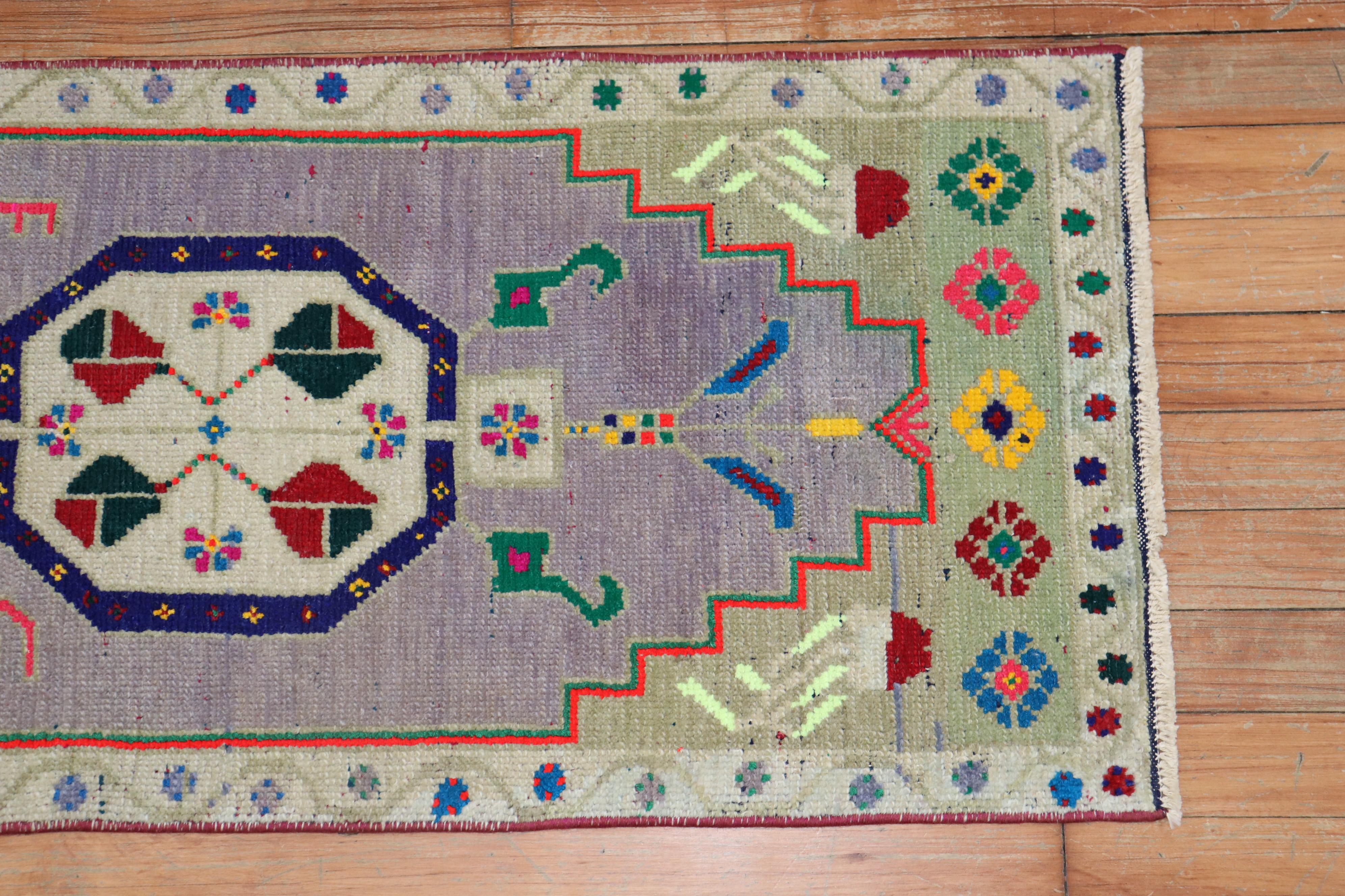 Turco Tappeto Zabihi Collection Funky Turkish Anatolian Mat Size in vendita