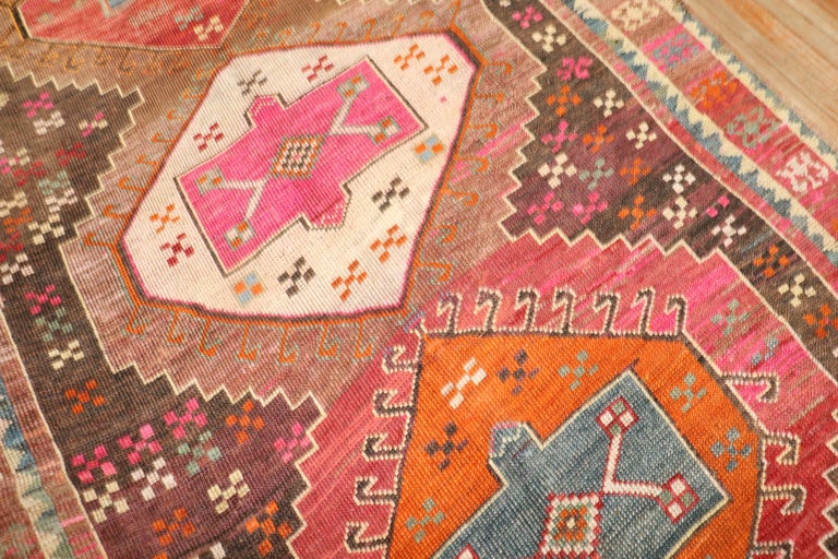 Zabihi Rug Collection Funky Turkish Gallery Rug For Sale at 1stDibs