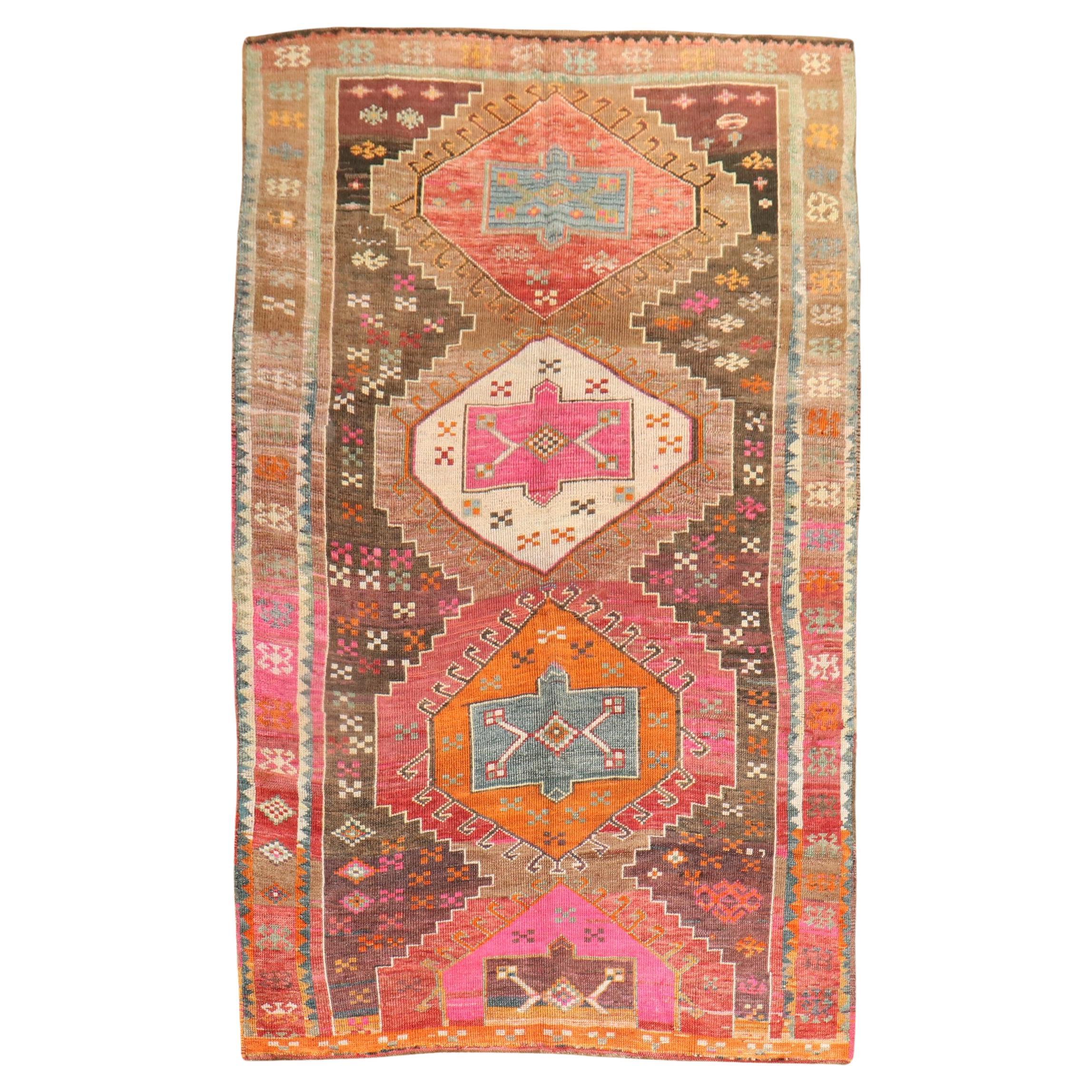 Zabihi Rug Collection Funky Turkish Gallery Rug For Sale