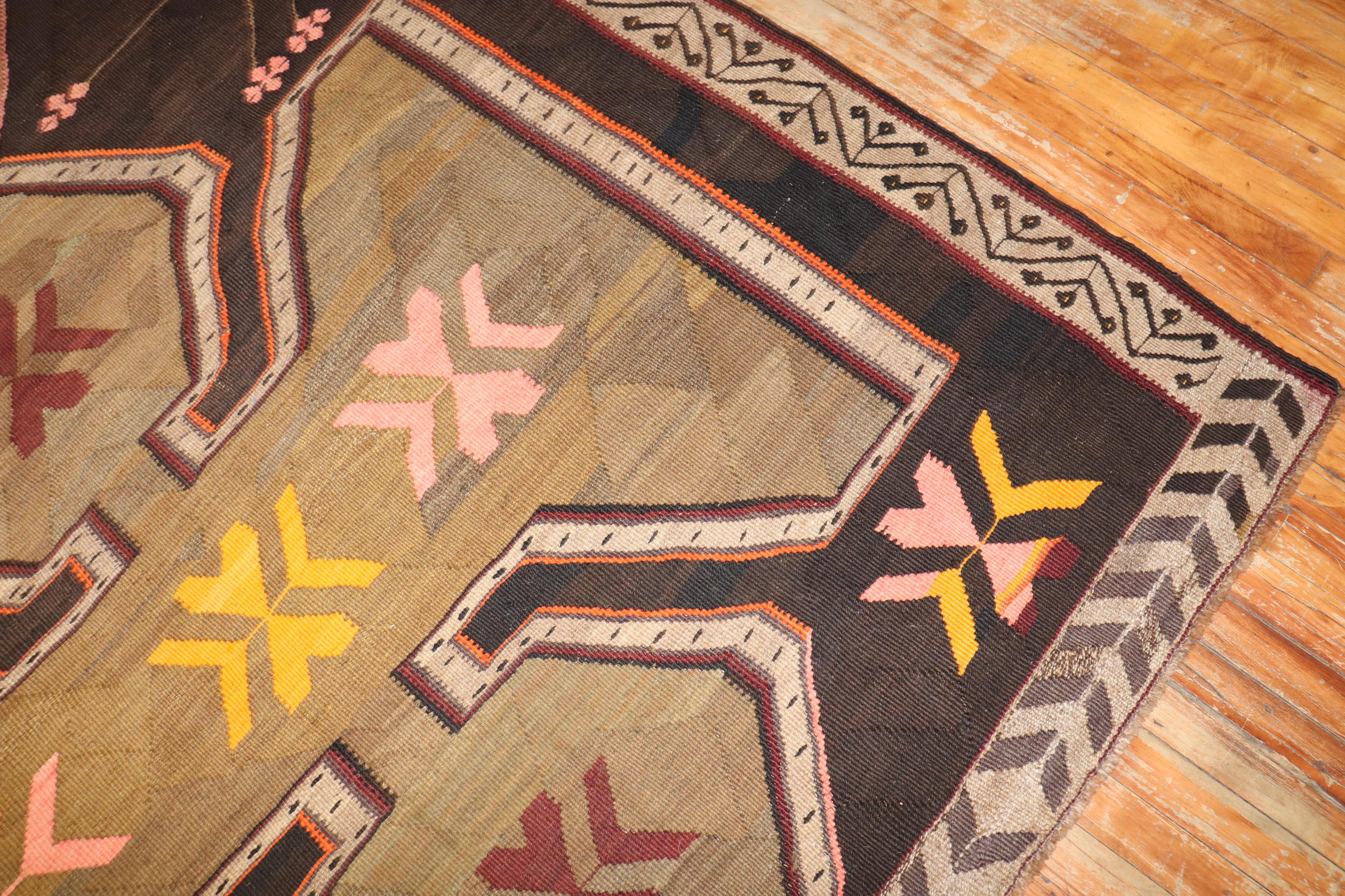 Kilim Turco Vintage Tamaño Galería Colección Zabihi Futurista en venta