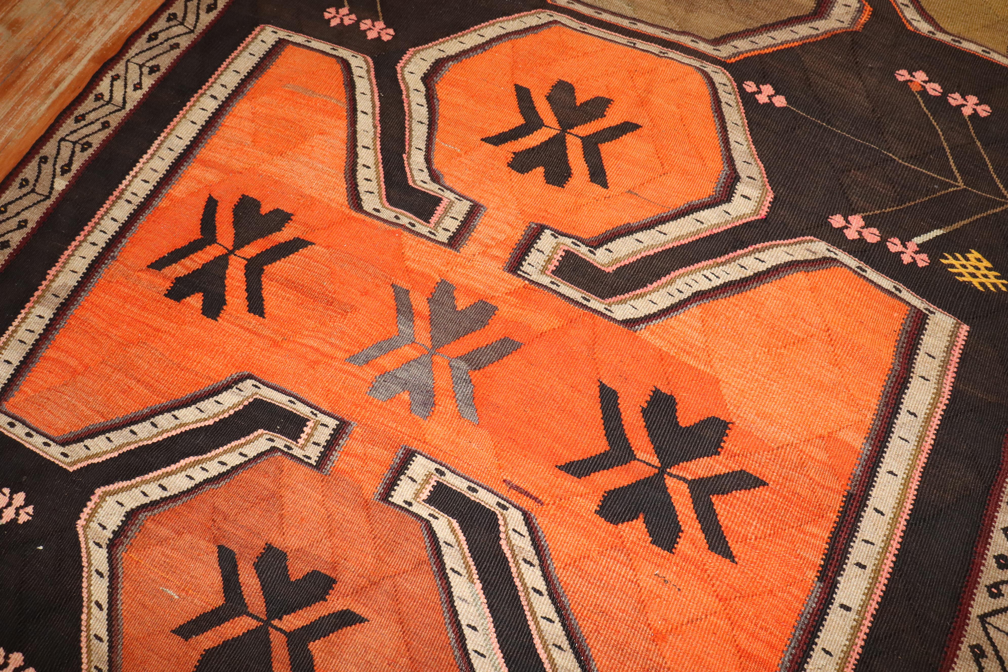 Kilim Turco Vintage Tamaño Galería Colección Zabihi Anudado a mano en venta