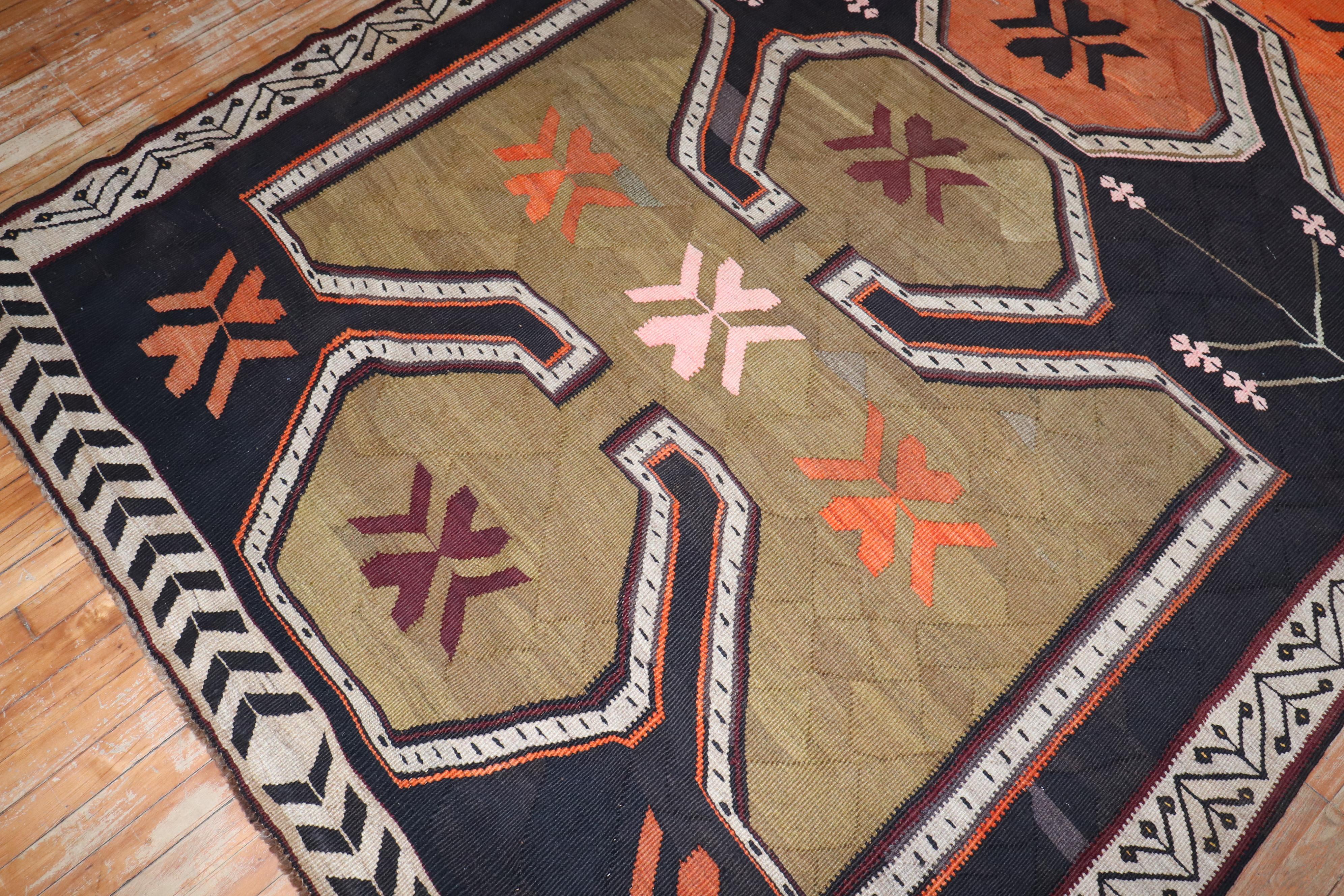 Kilim Turco Vintage Tamaño Galería Colección Zabihi siglo XX en venta