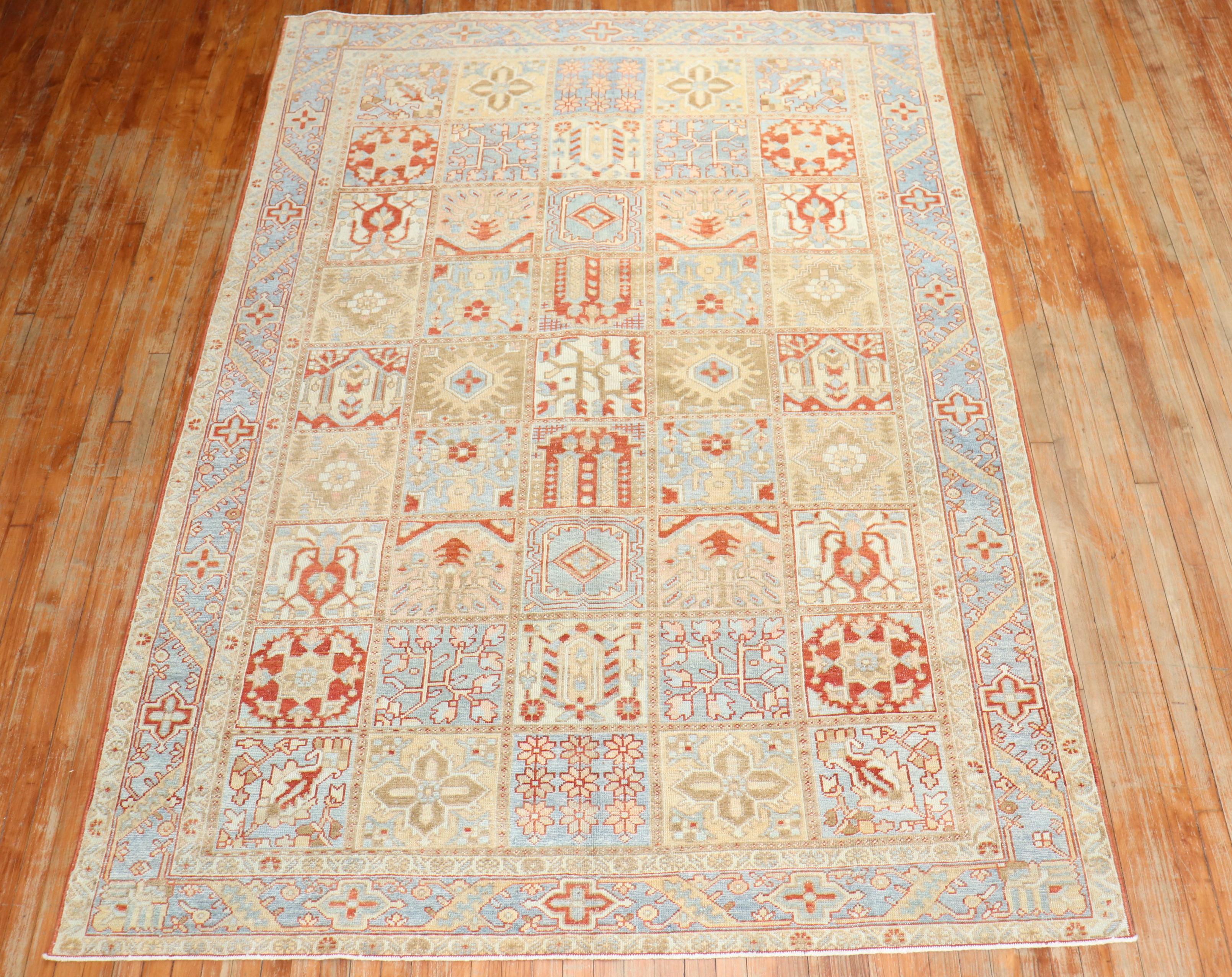 A mid-20th-century Persian Bakhtiari rug with a garden box design

Details
rug no.	j2736
size	6' 10