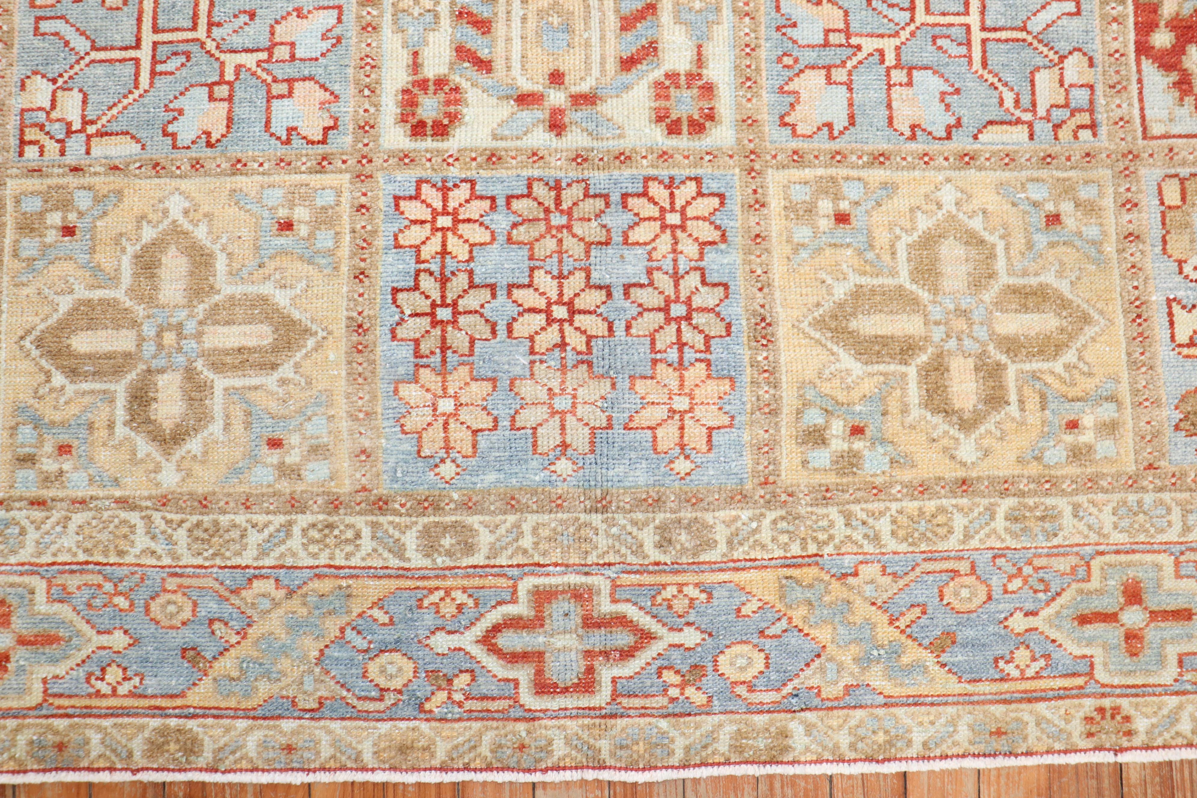 Serapi Zabihi Collection Garden Box Antique Persian Bakhtiari Rug For Sale