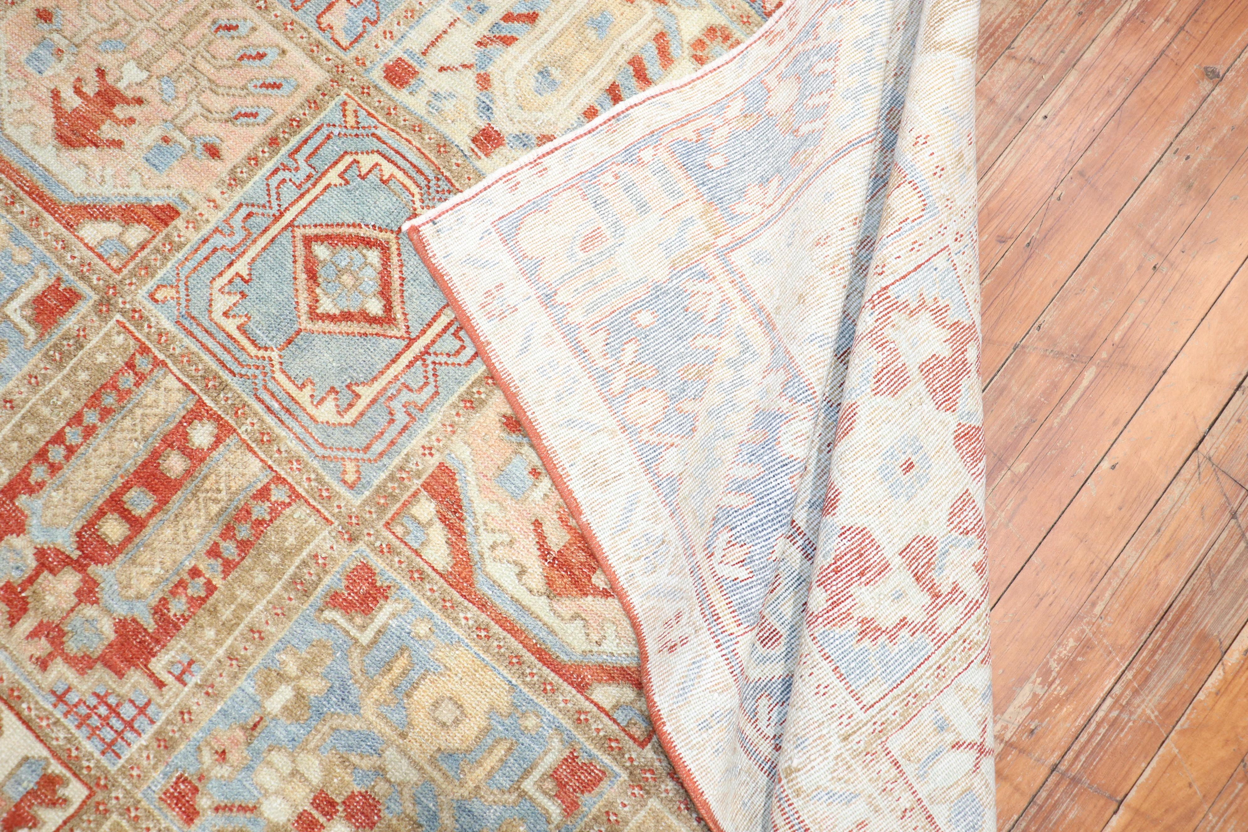 Zabihi Collection Garden Box Antique Persian Bakhtiari Rug In Good Condition For Sale In New York, NY