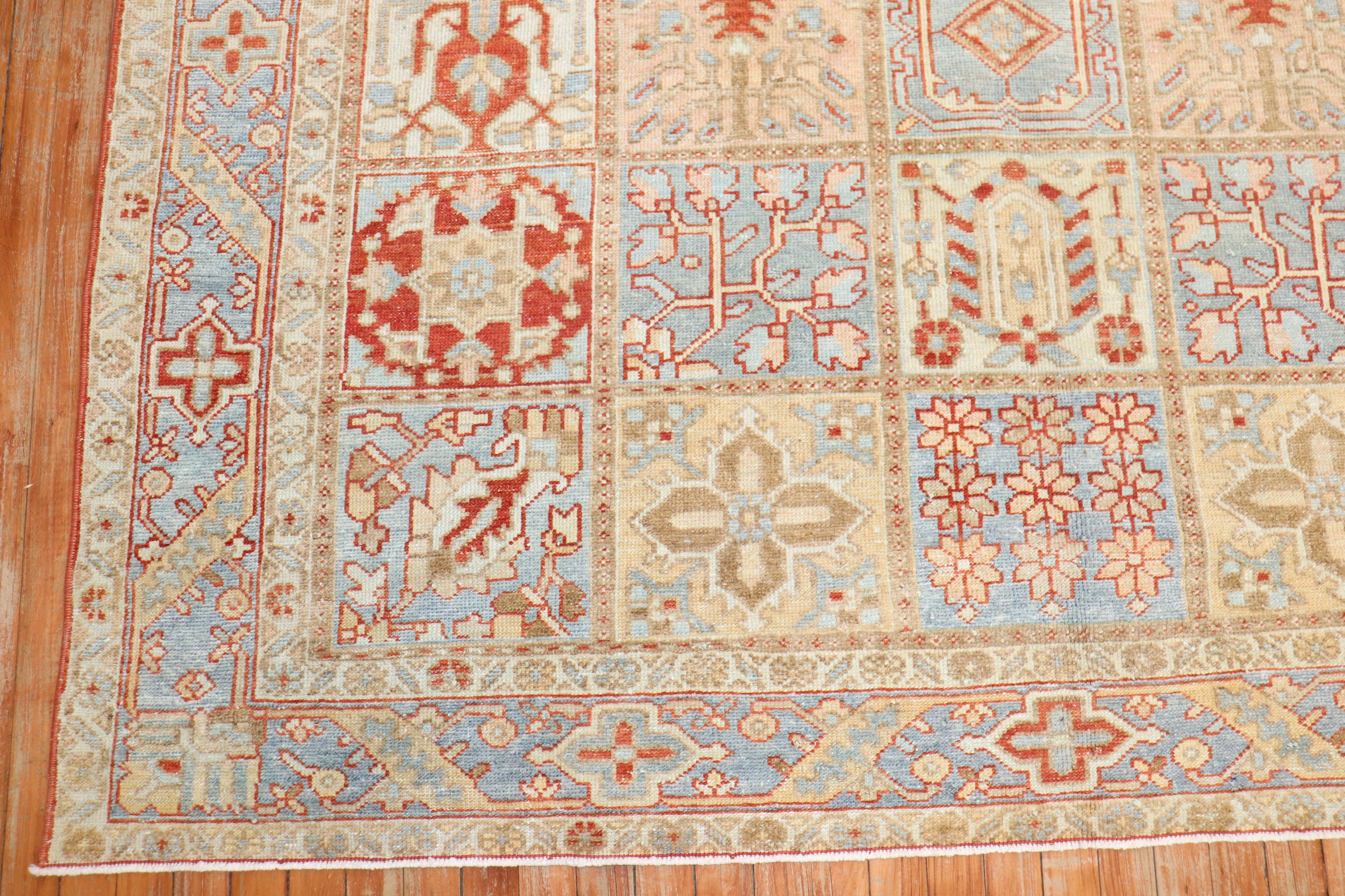 Zabihi Collection Garden Box Antique Persian Bakhtiari Rug For Sale 2