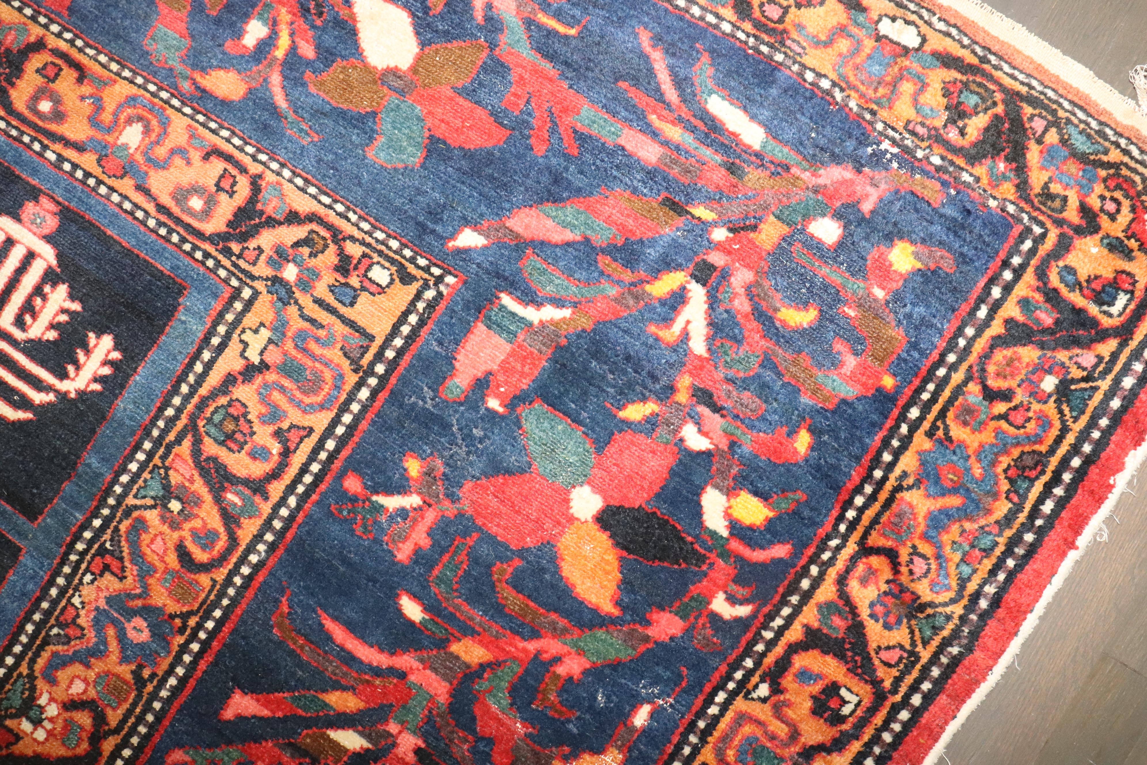 20ième siècle Collection Zabihi  Garden Design Square Antique Persian Bakhtiari Rug en vente