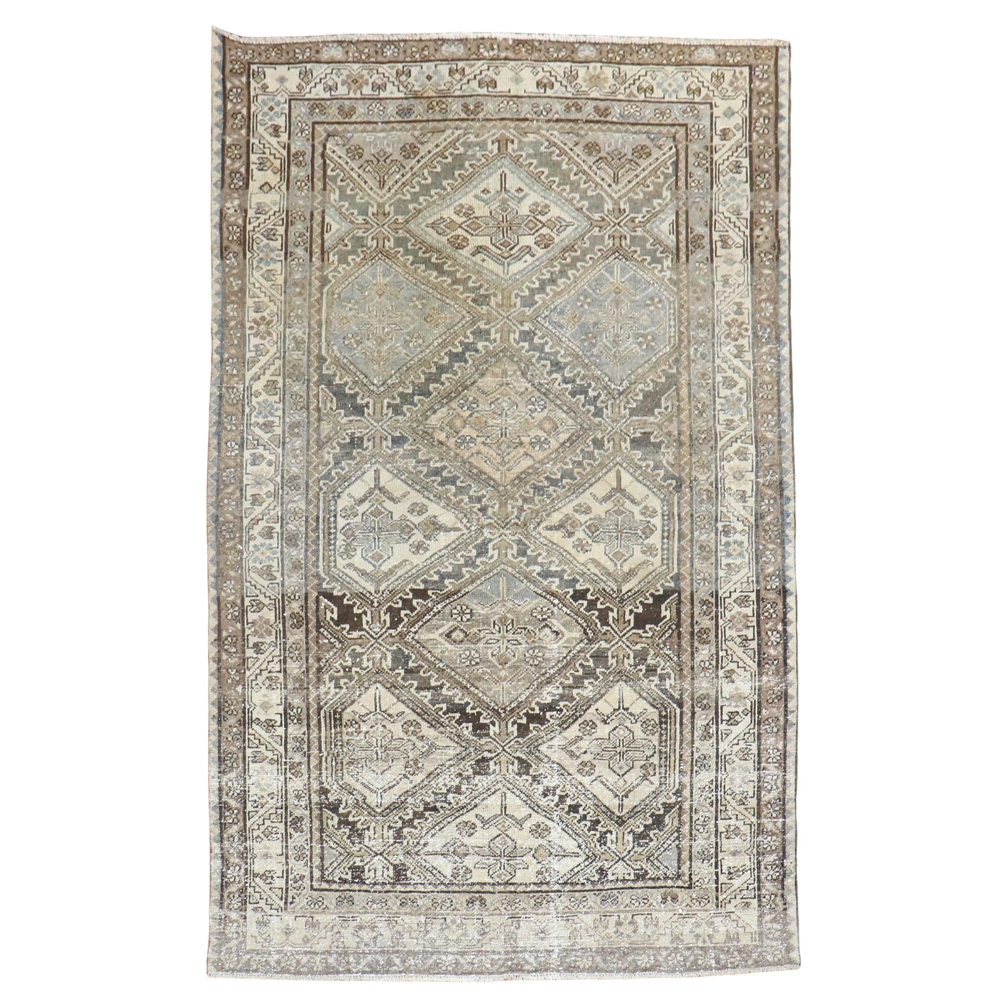 Zabihi Collection Geometric Antique Kurd Rug