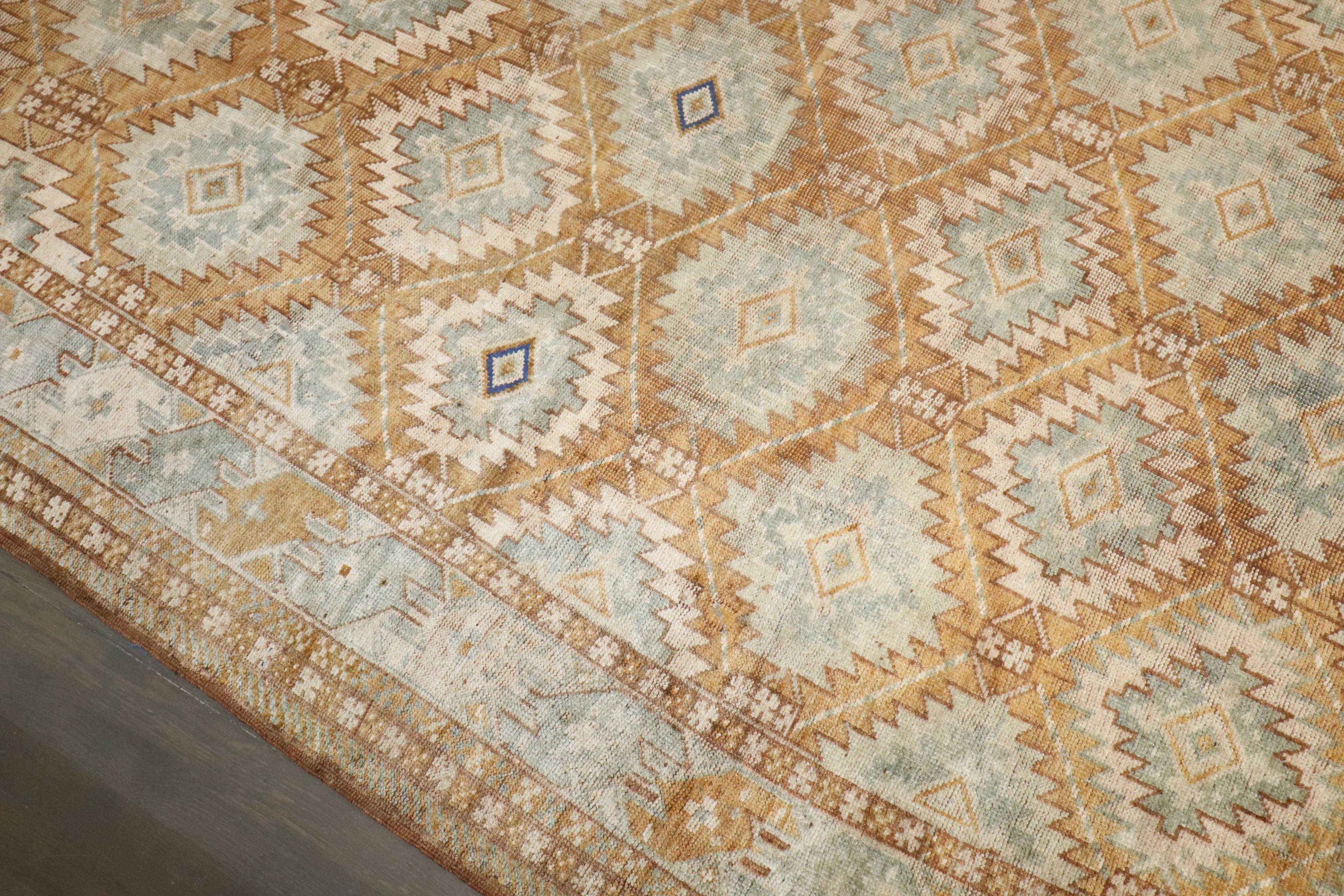 Turkmen Zabihi Collection Geometric Beshir Turkeman Gallery Size Rug For Sale