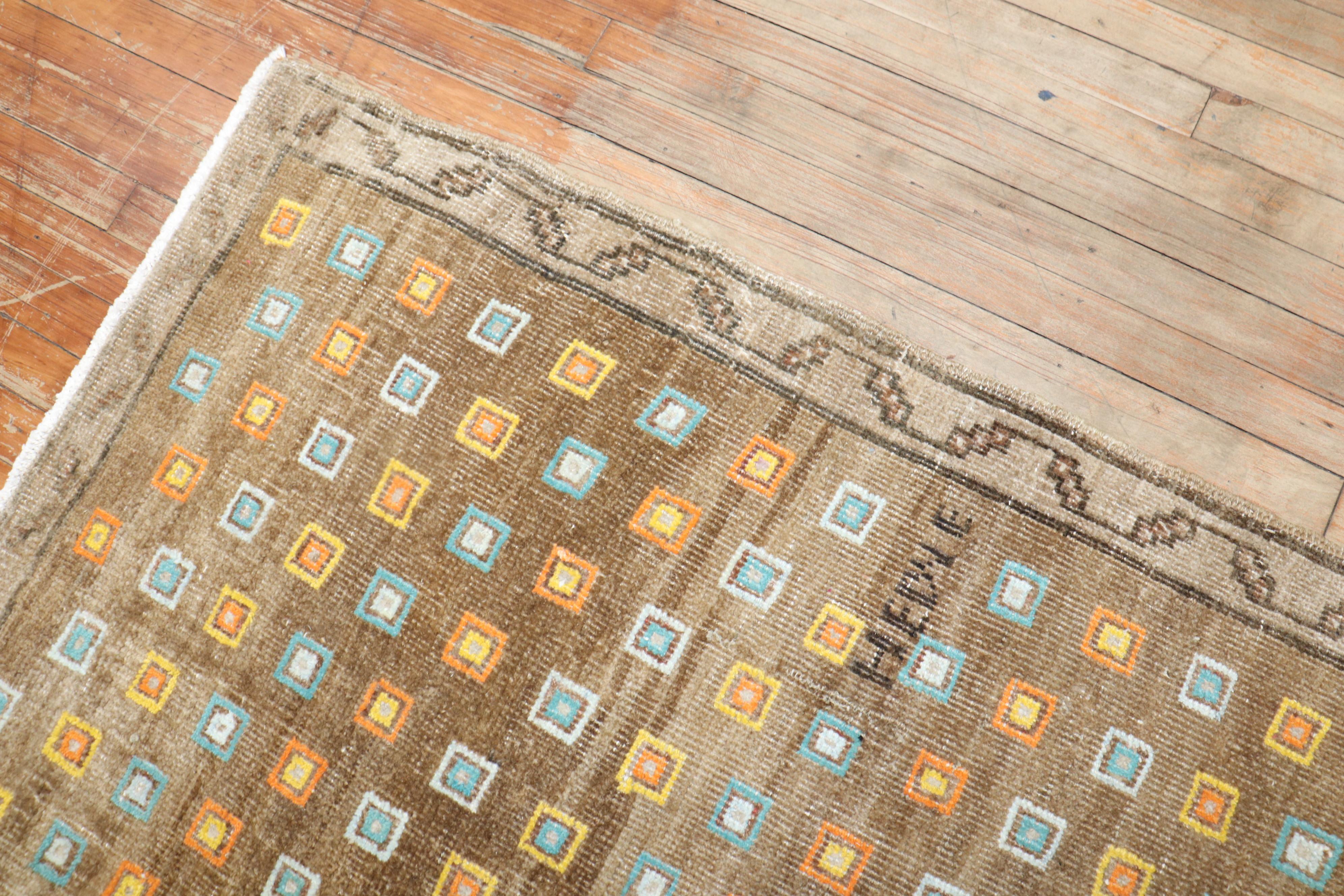 Wool Zabihi Collection Geometric Funky Turkish Rug For Sale